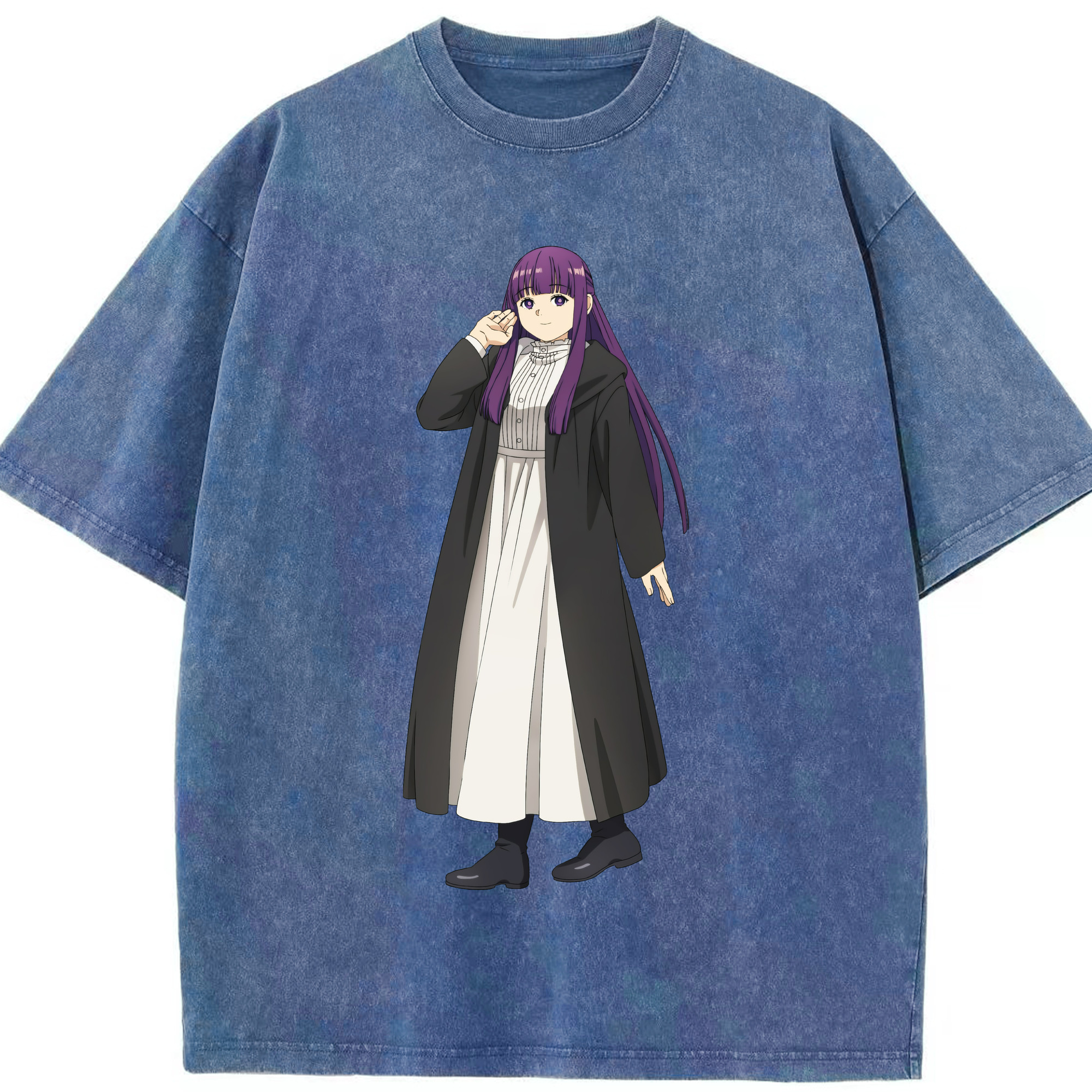 （画像用） 葬送のフリーレン Frieren 綿100% ヴィンテージ風 半袖Tシャツ（フロントプリント）