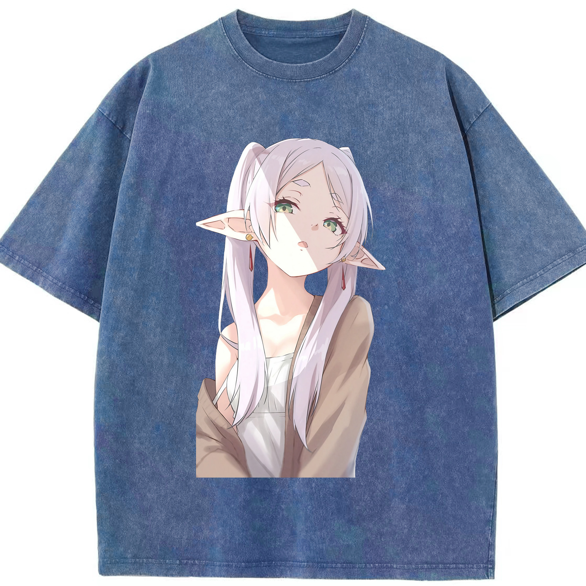 （画像用） 葬送のフリーレン Frieren 綿100% ヴィンテージ風 半袖Tシャツ（フロントプリント）