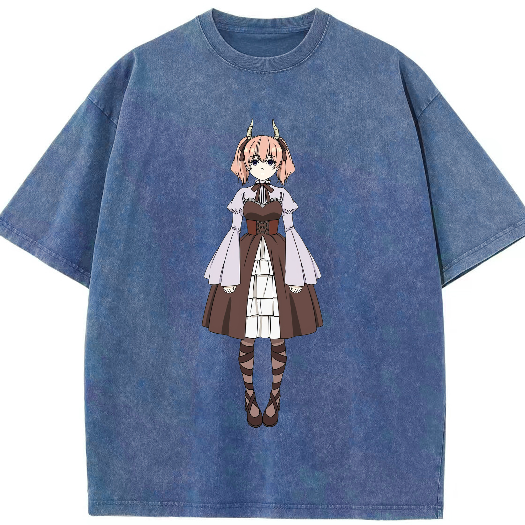 （画像用） 葬送のフリーレン Frieren 綿100% ヴィンテージ風 半袖Tシャツ（フロントプリント）
