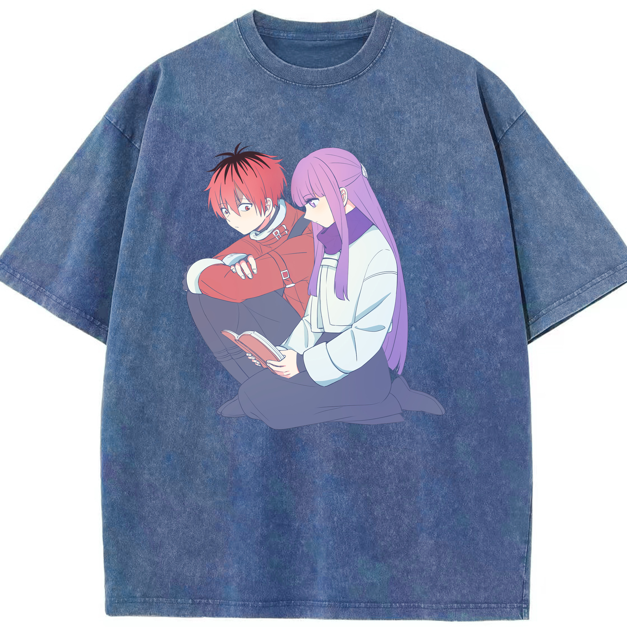 （画像用） 葬送のフリーレン Frieren 綿100% ヴィンテージ風 半袖Tシャツ（フロントプリント）