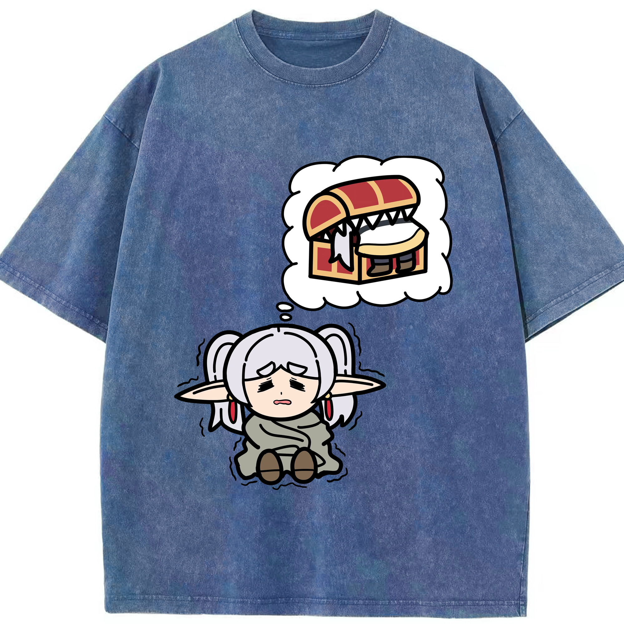 （画像用） 葬送のフリーレン Frieren 綿100% ヴィンテージ風 半袖Tシャツ（フロントプリント）