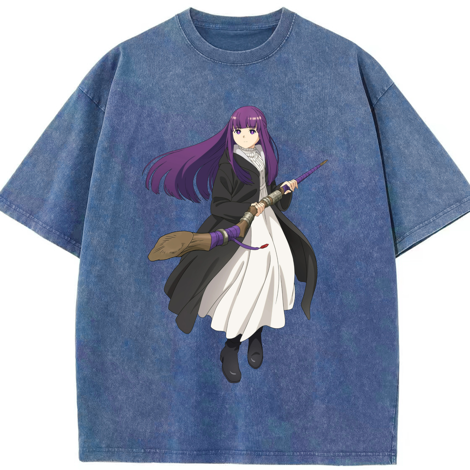 （画像用） 葬送のフリーレン Frieren 綿100% ヴィンテージ風 半袖Tシャツ（フロントプリント）