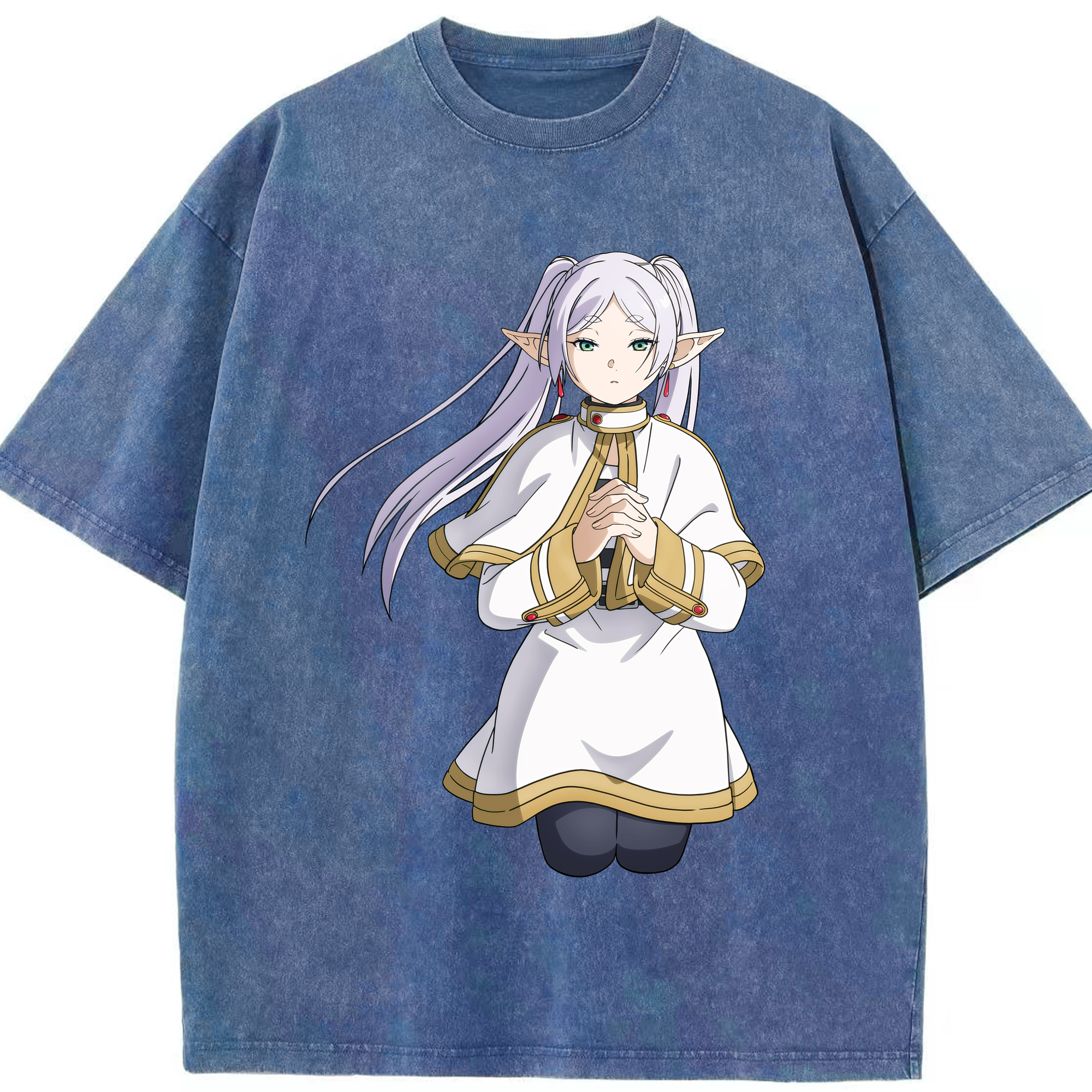（画像用） 葬送のフリーレン Frieren 綿100% ヴィンテージ風 半袖Tシャツ（フロントプリント）