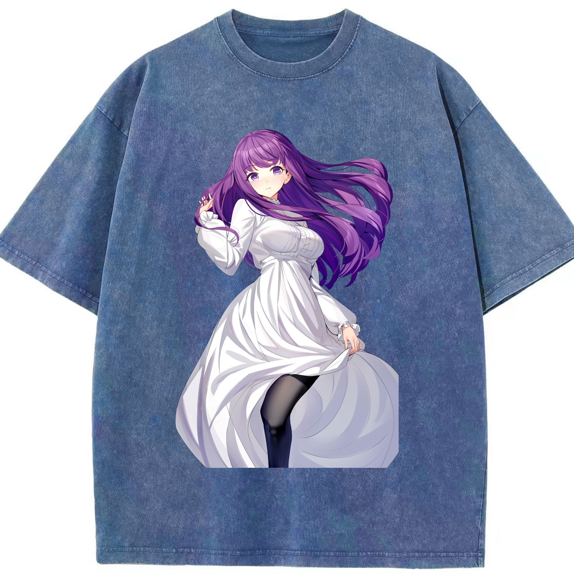 （画像用） 葬送のフリーレン Frieren 綿100% ヴィンテージ風 半袖Tシャツ（フロントプリント）
