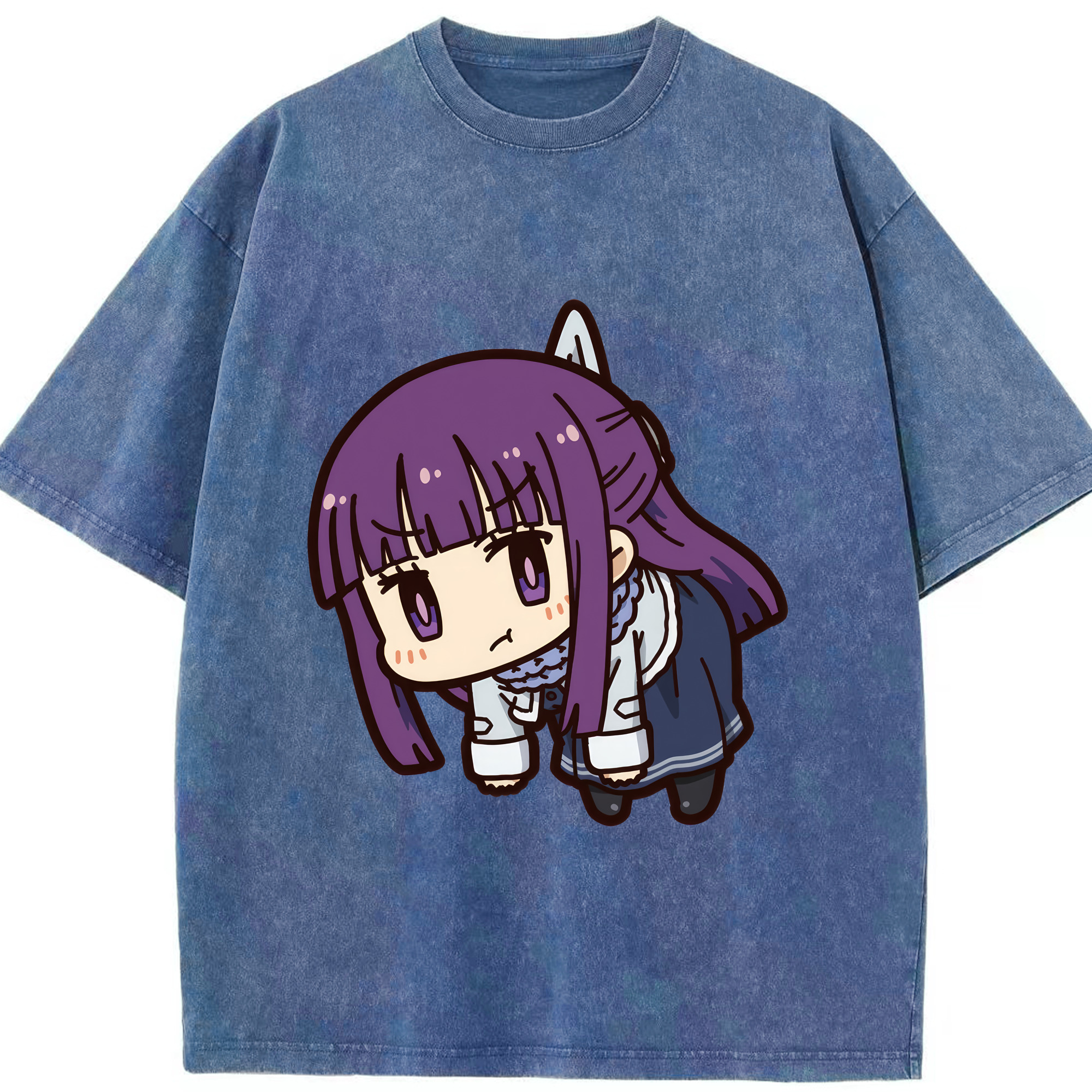 （画像用） 葬送のフリーレン Frieren 綿100% ヴィンテージ風 半袖Tシャツ（フロントプリント）