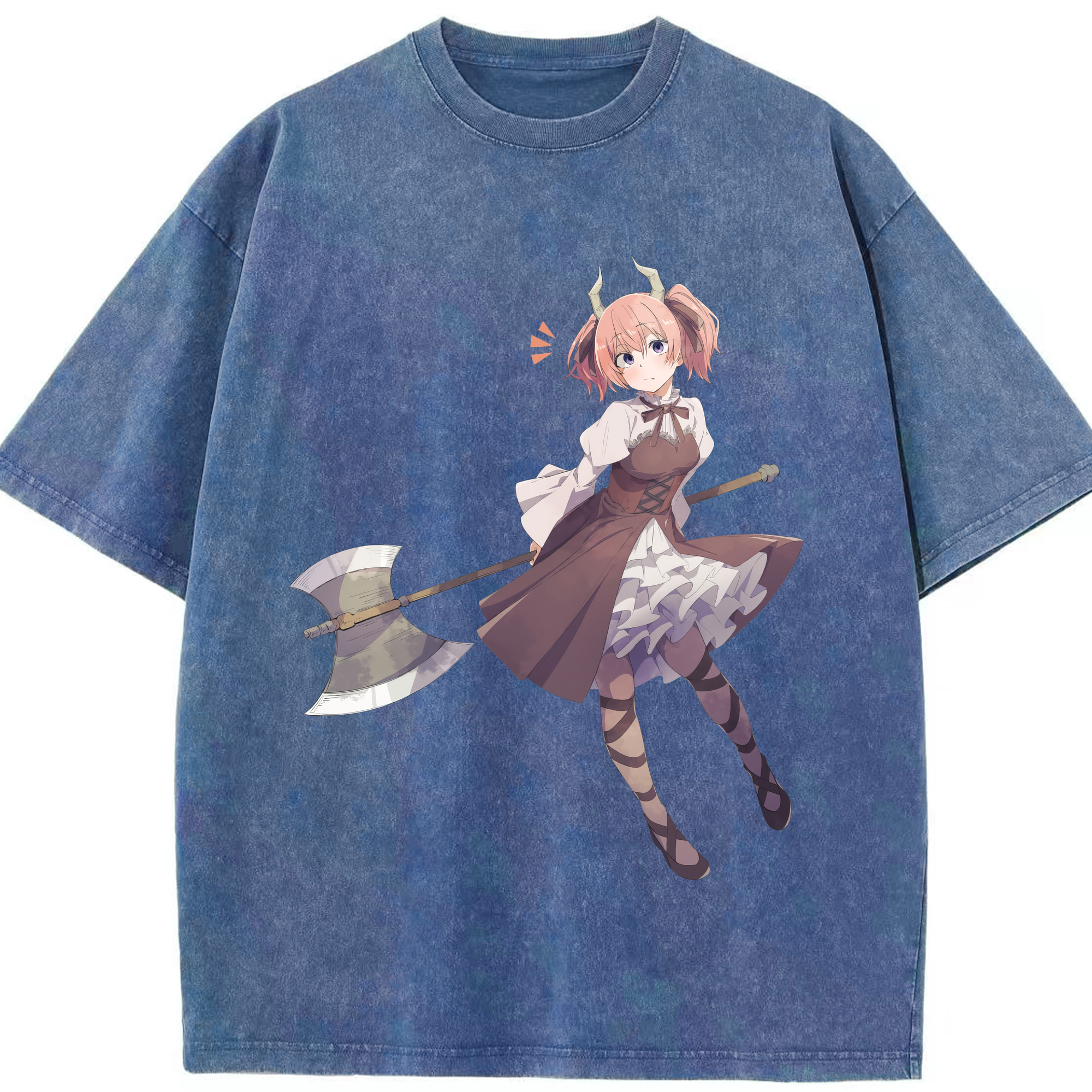 （画像用） 葬送のフリーレン Frieren 綿100% ヴィンテージ風 半袖Tシャツ（フロントプリント）