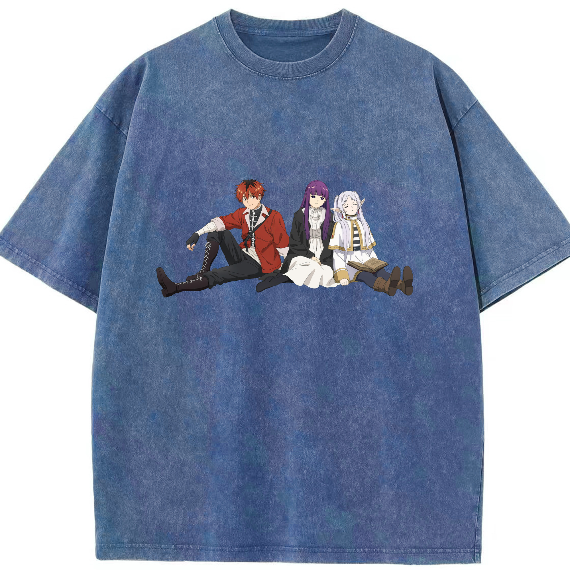 （画像用） 葬送のフリーレン Frieren 綿100% ヴィンテージ風 半袖Tシャツ（フロントプリント）