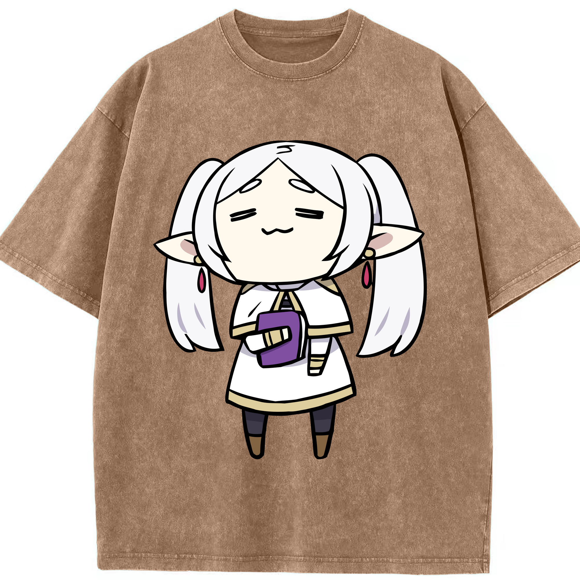 （画像用） 葬送のフリーレン Frieren 綿100% ヴィンテージ風 半袖Tシャツ（フロントプリント）