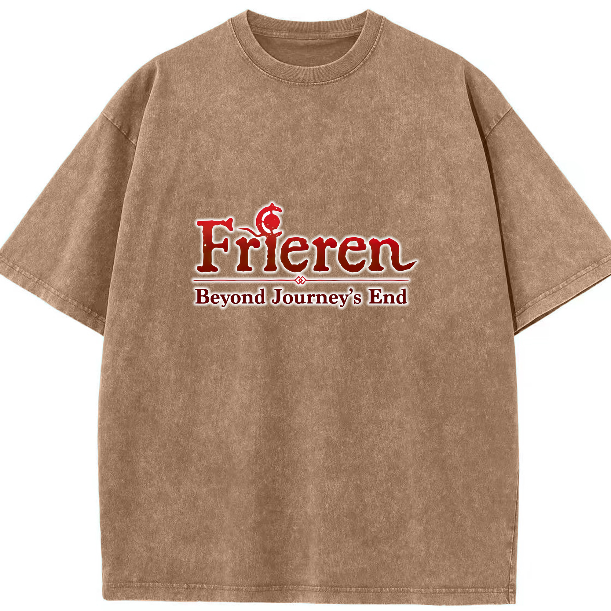 （画像用） 葬送のフリーレン Frieren 綿100% ヴィンテージ風 半袖Tシャツ（フロントプリント）
