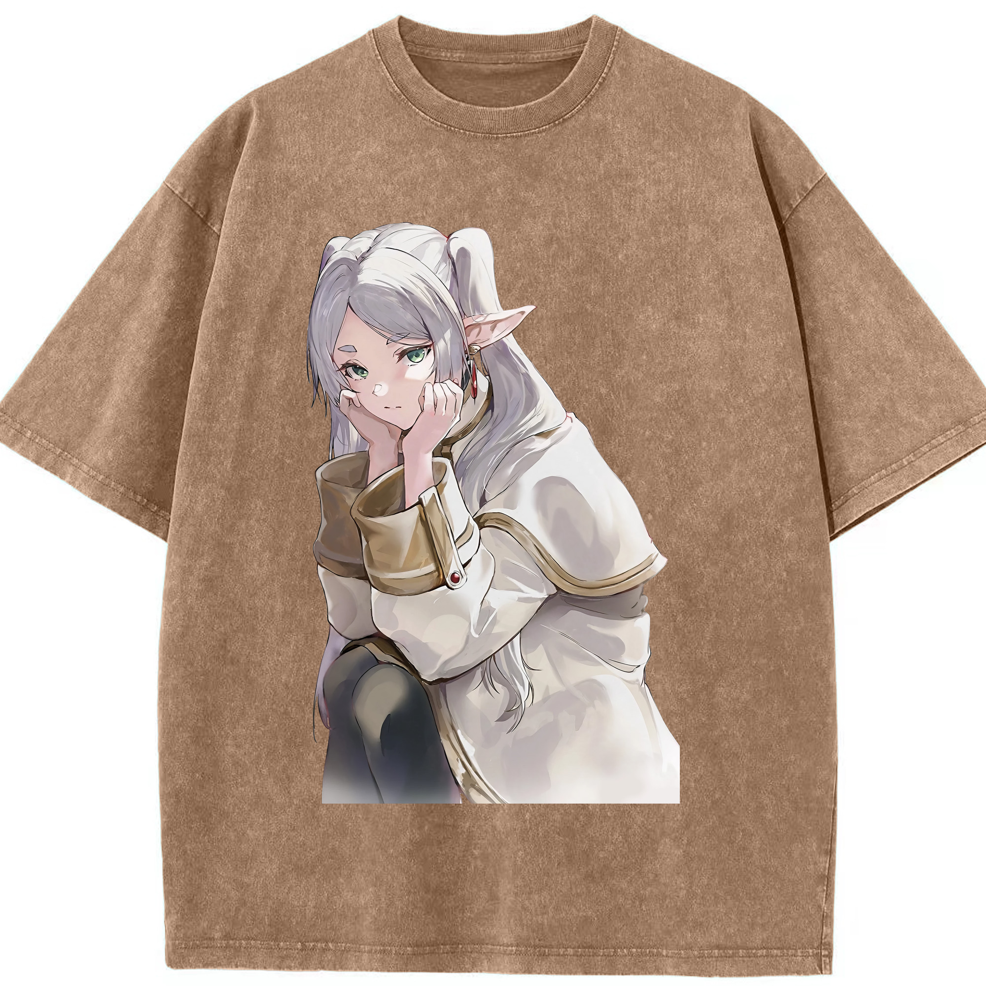（画像用） 葬送のフリーレン Frieren 綿100% ヴィンテージ風 半袖Tシャツ（フロントプリント）