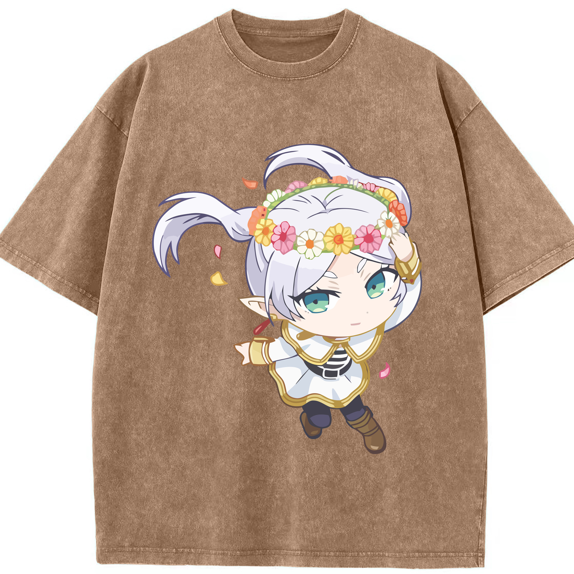 （画像用） 葬送のフリーレン Frieren 綿100% ヴィンテージ風 半袖Tシャツ（フロントプリント）