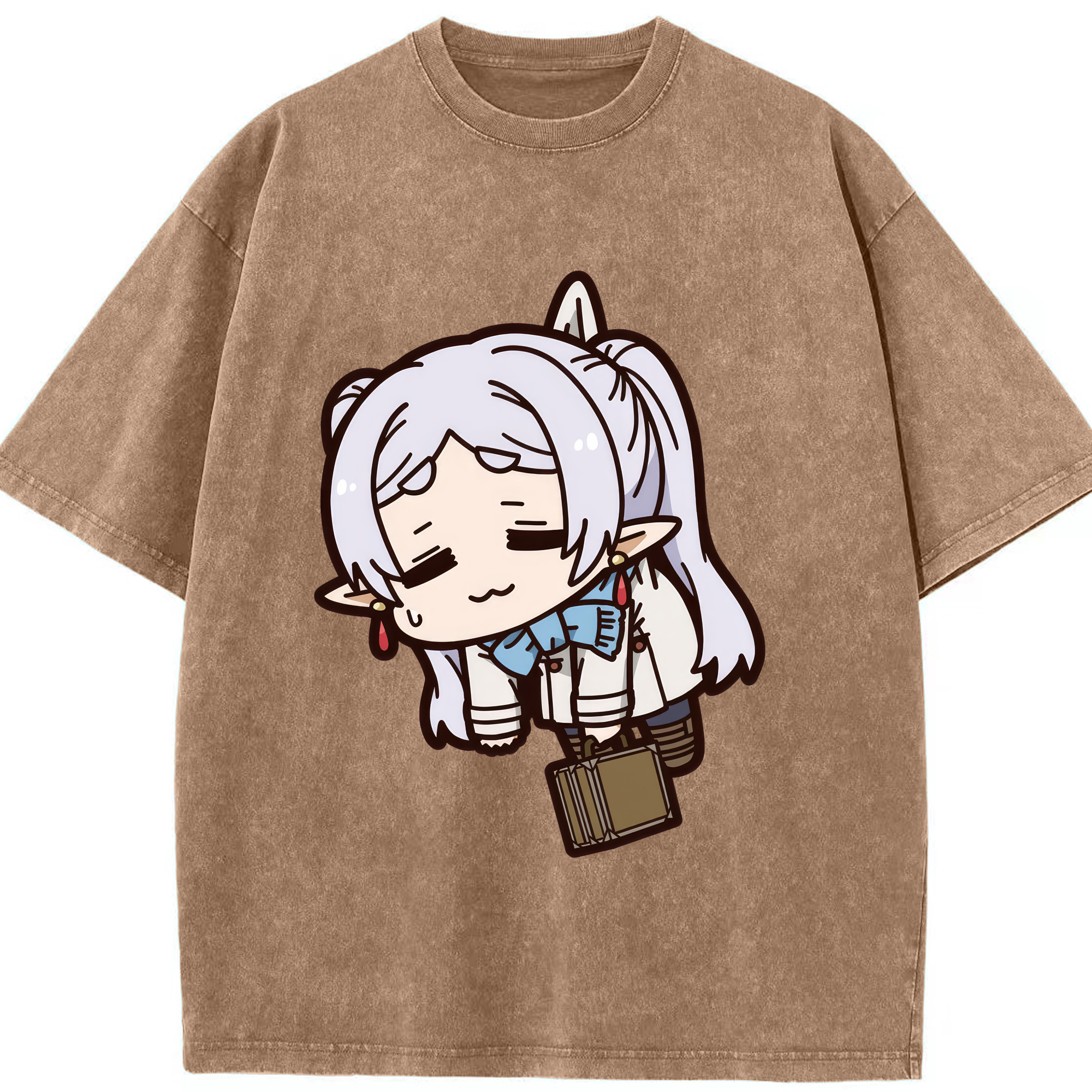 （画像用） 葬送のフリーレン Frieren 綿100% ヴィンテージ風 半袖Tシャツ（フロントプリント）