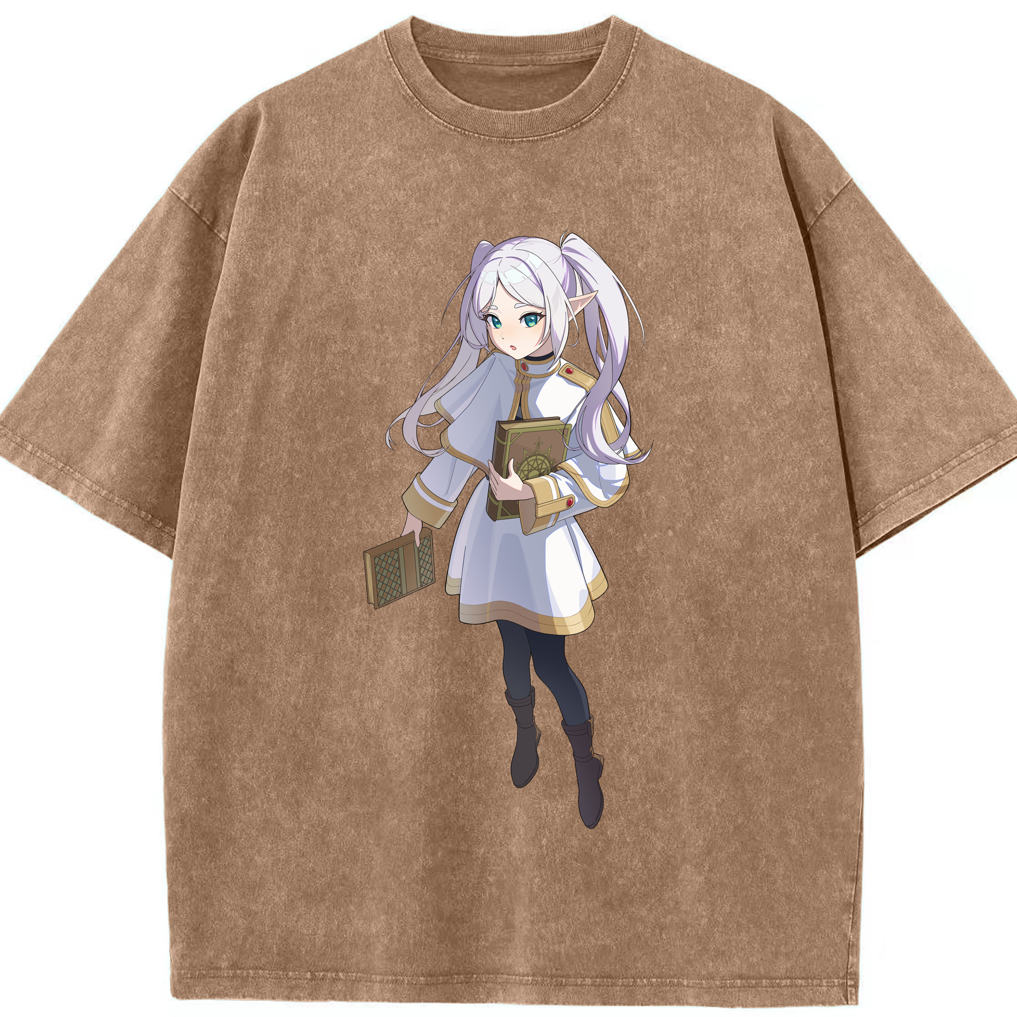 （画像用） 葬送のフリーレン Frieren 綿100% ヴィンテージ風 半袖Tシャツ（フロントプリント）