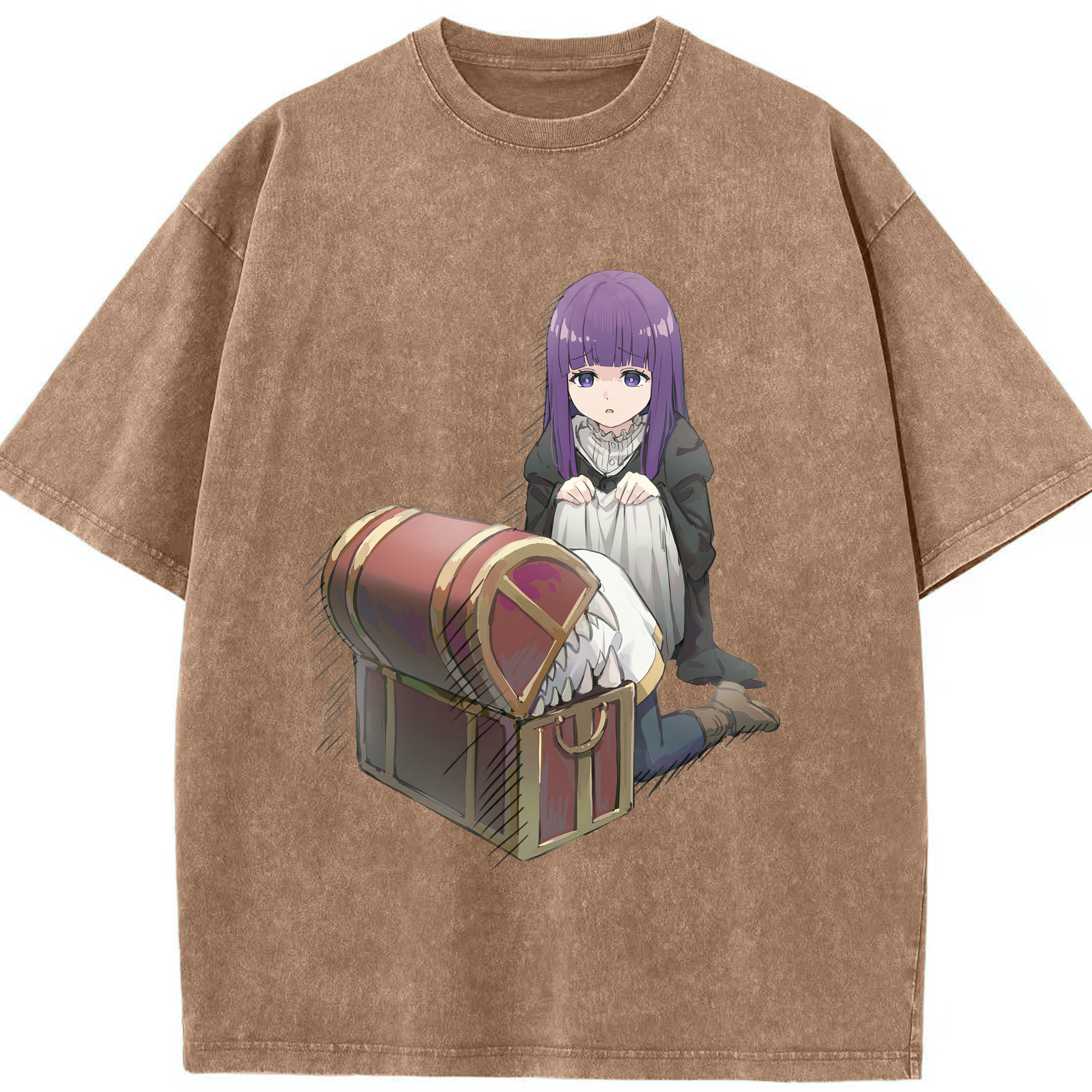 （画像用） 葬送のフリーレン Frieren 綿100% ヴィンテージ風 半袖Tシャツ（フロントプリント）