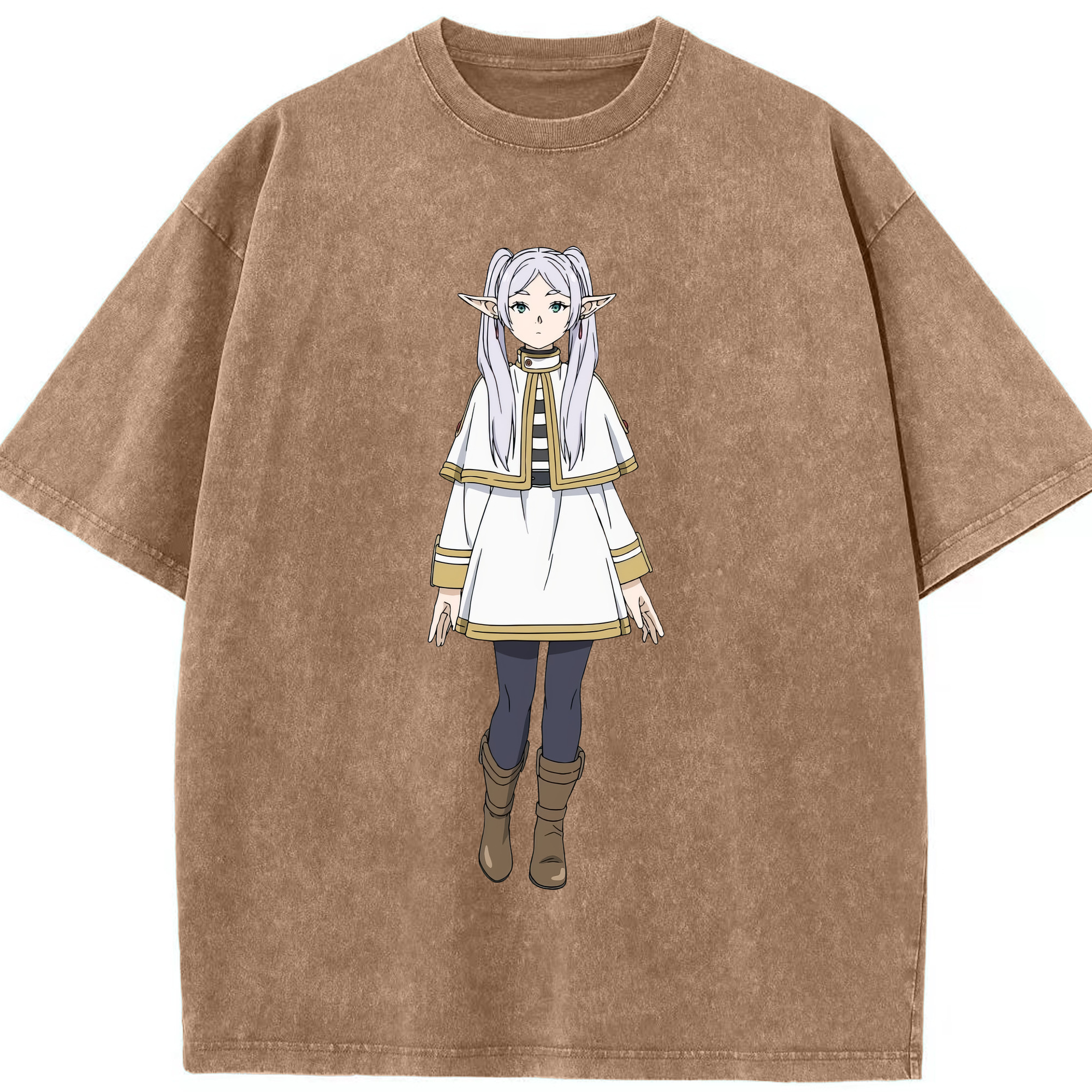 （画像用） 葬送のフリーレン Frieren 綿100% ヴィンテージ風 半袖Tシャツ（フロントプリント）