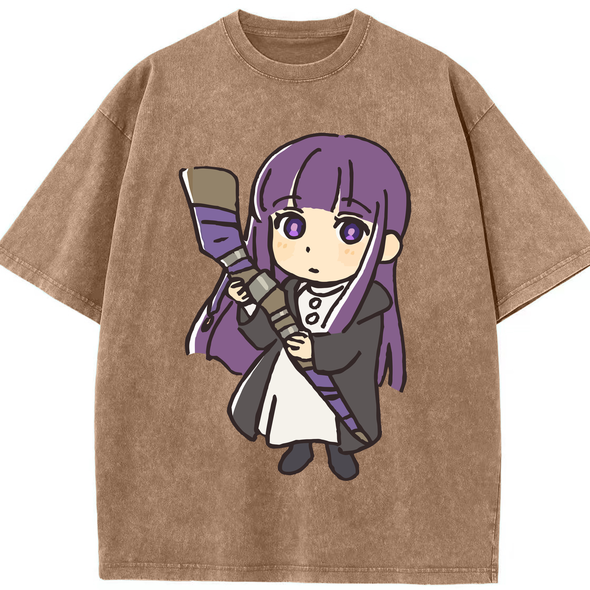 （画像用） 葬送のフリーレン Frieren 綿100% ヴィンテージ風 半袖Tシャツ（フロントプリント）
