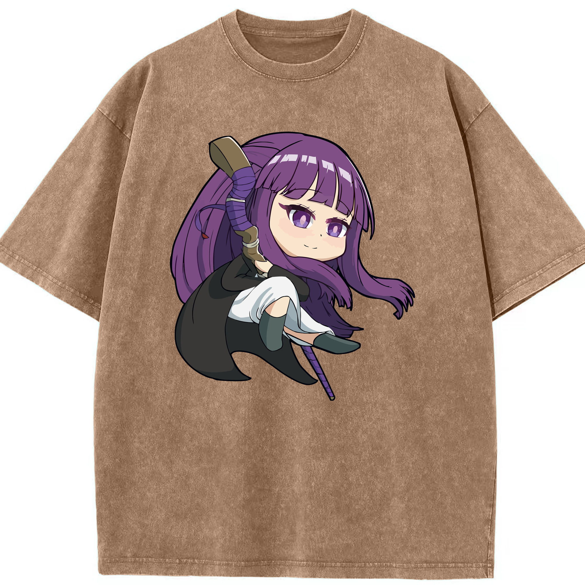 （画像用） 葬送のフリーレン Frieren 綿100% ヴィンテージ風 半袖Tシャツ（フロントプリント）