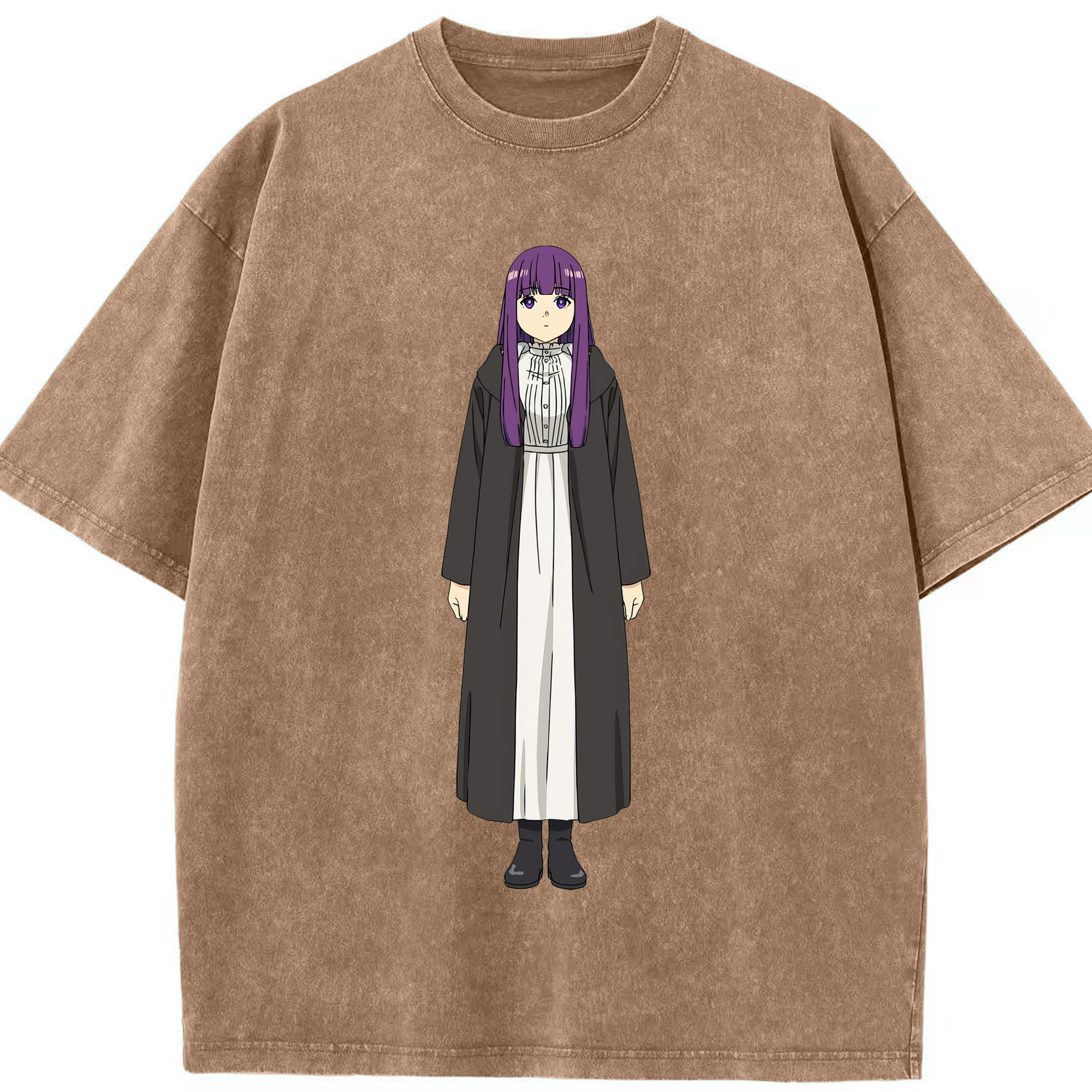 （画像用） 葬送のフリーレン Frieren 綿100% ヴィンテージ風 半袖Tシャツ（フロントプリント）
