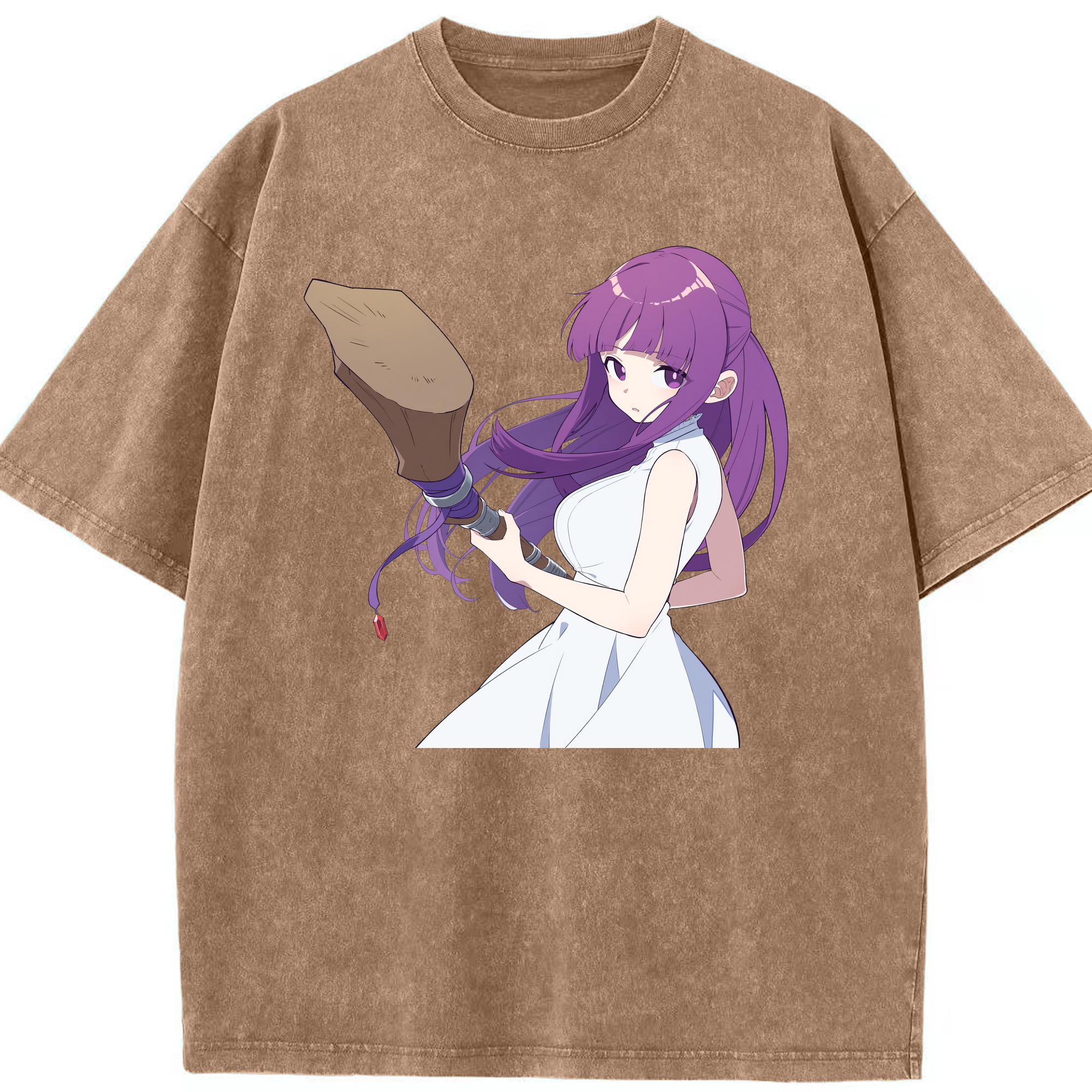 （画像用） 葬送のフリーレン Frieren 綿100% ヴィンテージ風 半袖Tシャツ（フロントプリント）
