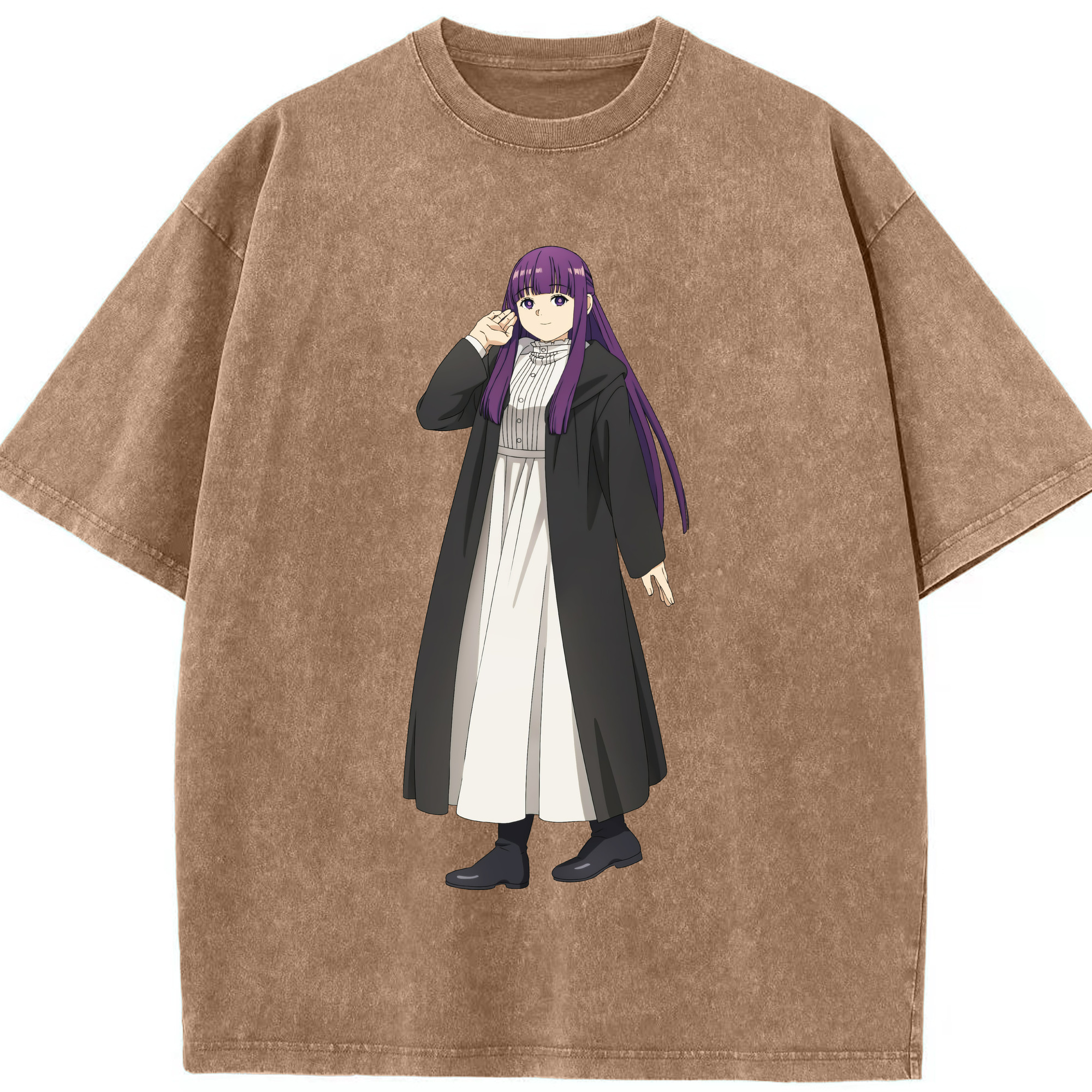 （画像用） 葬送のフリーレン Frieren 綿100% ヴィンテージ風 半袖Tシャツ（フロントプリント）
