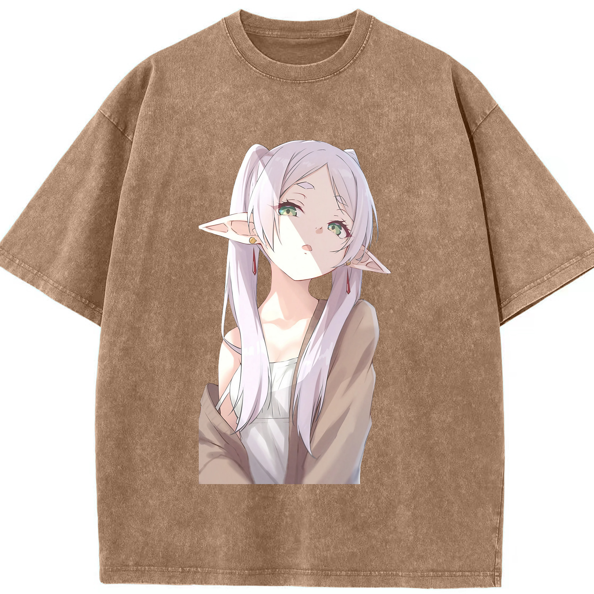 （画像用） 葬送のフリーレン Frieren 綿100% ヴィンテージ風 半袖Tシャツ（フロントプリント）