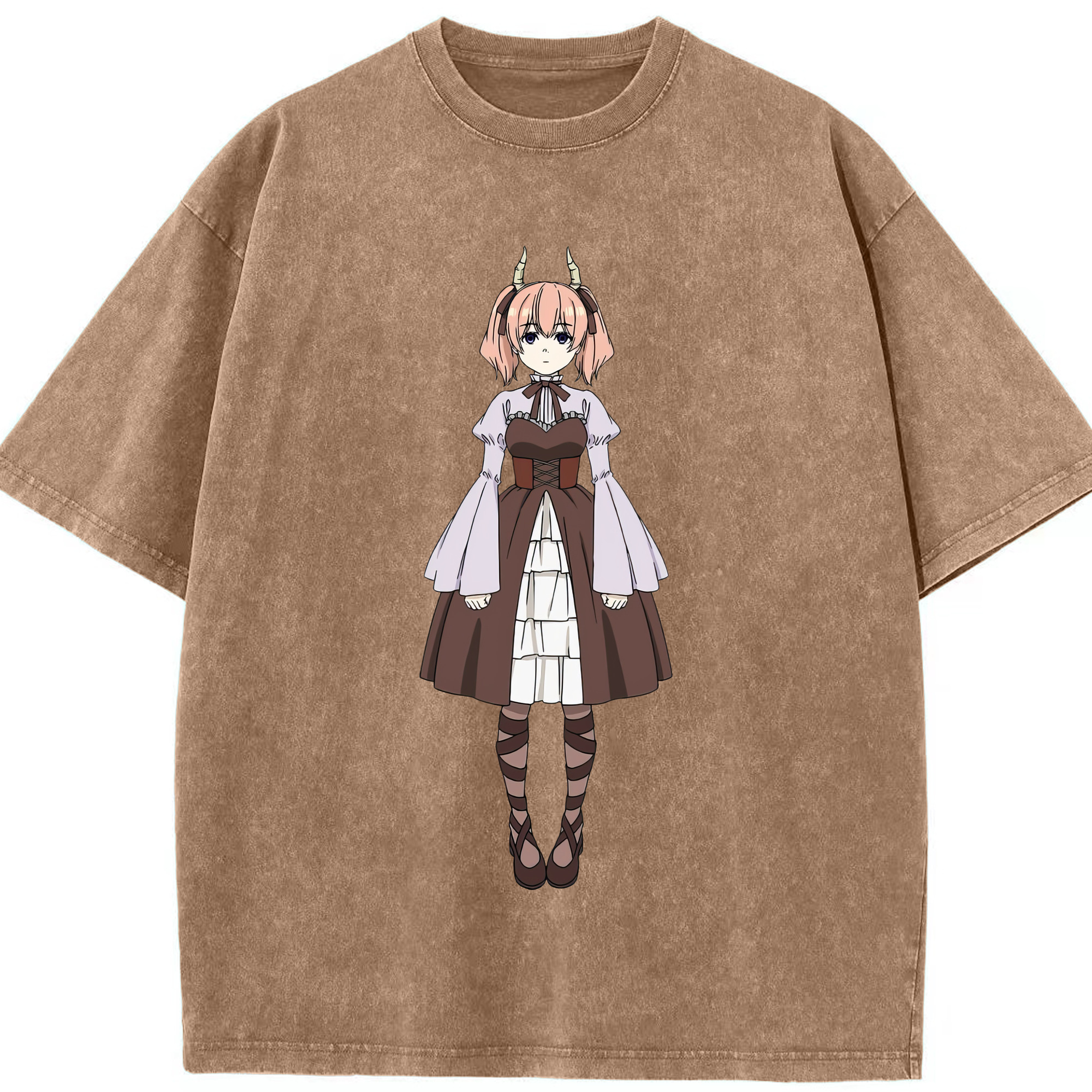 （画像用） 葬送のフリーレン Frieren 綿100% ヴィンテージ風 半袖Tシャツ（フロントプリント）