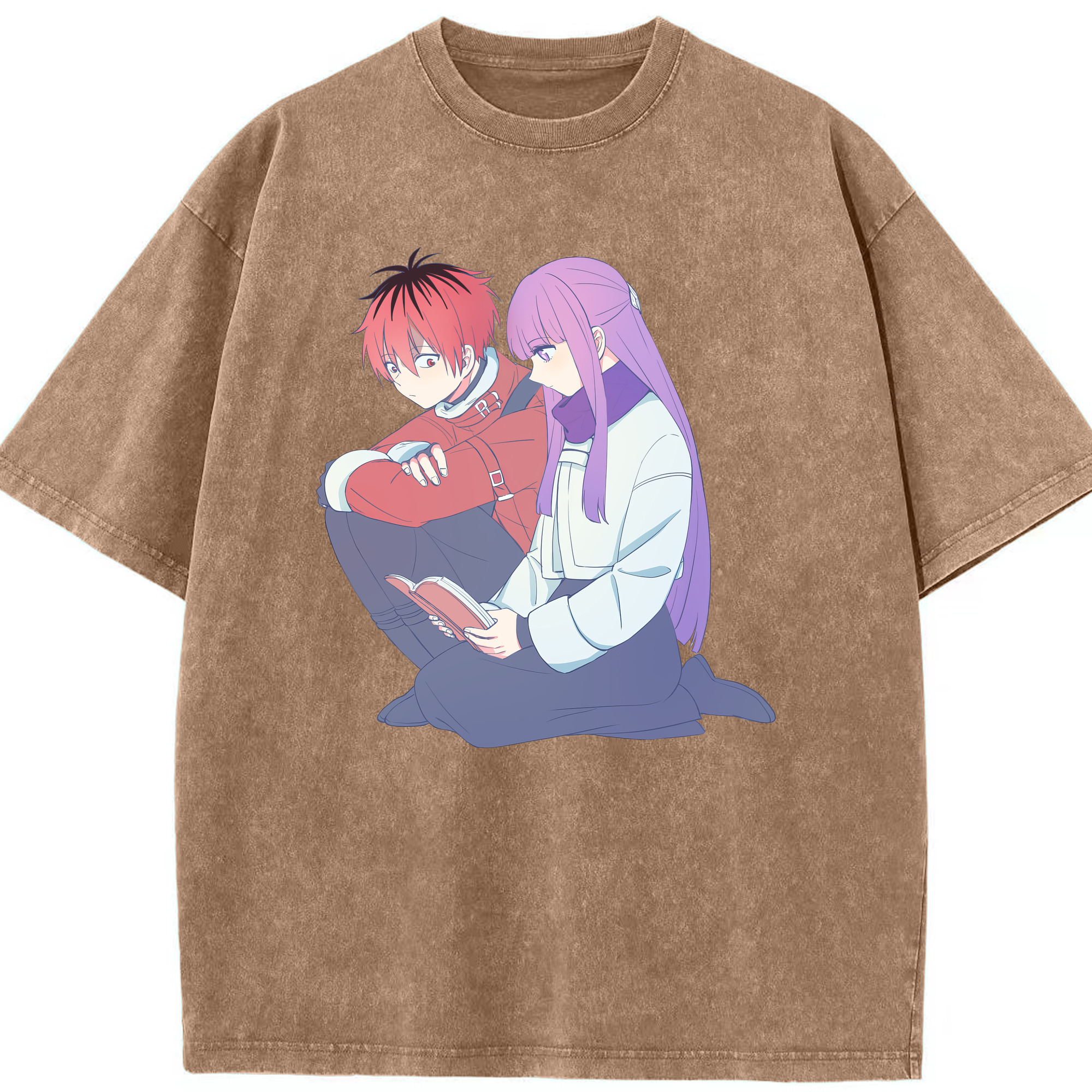 （画像用） 葬送のフリーレン Frieren 綿100% ヴィンテージ風 半袖Tシャツ（フロントプリント）