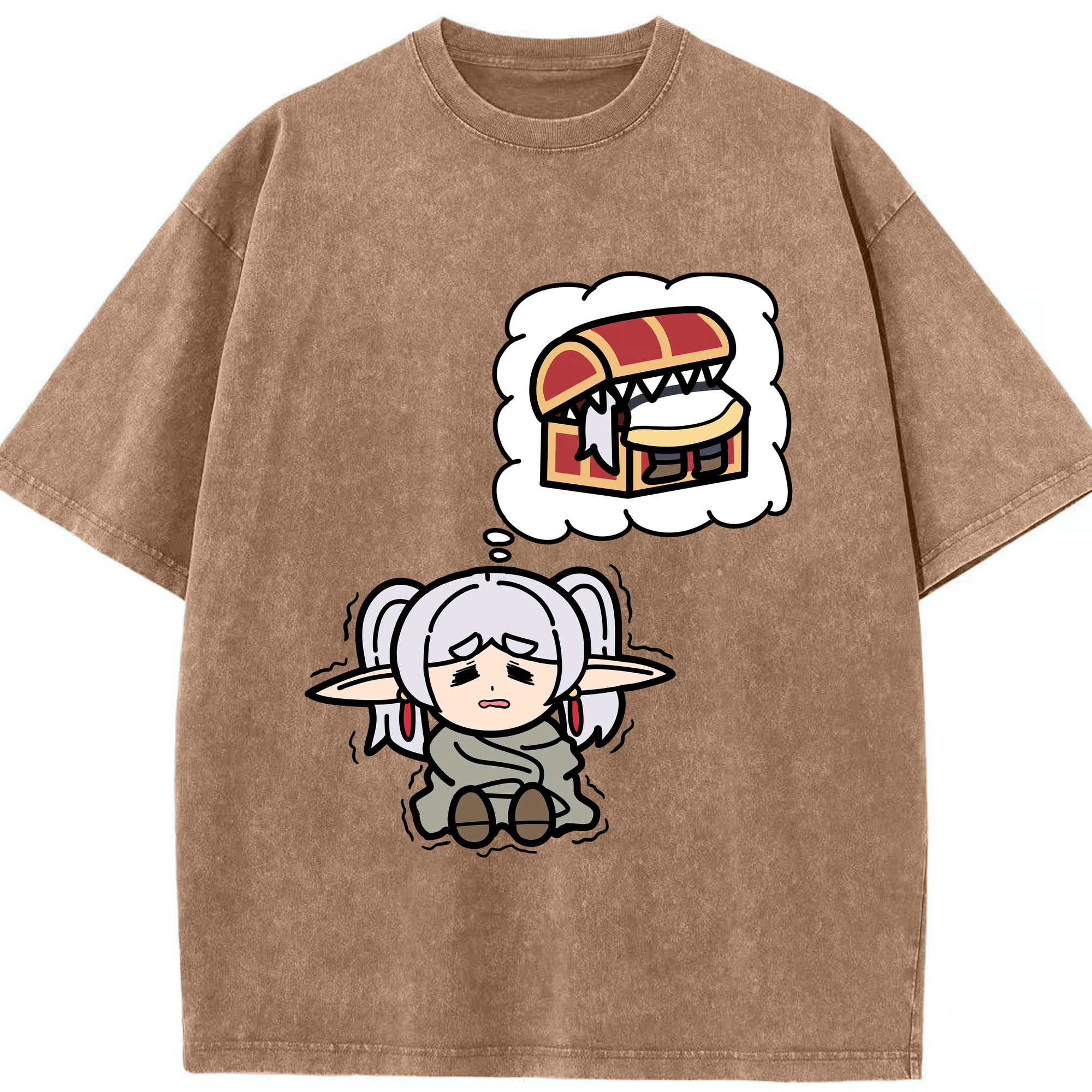 （画像用） 葬送のフリーレン Frieren 綿100% ヴィンテージ風 半袖Tシャツ（フロントプリント）