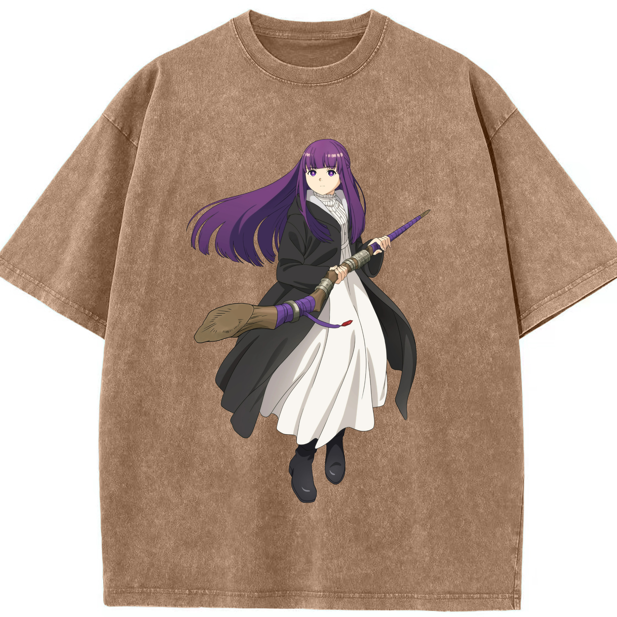 （画像用） 葬送のフリーレン Frieren 綿100% ヴィンテージ風 半袖Tシャツ（フロントプリント）