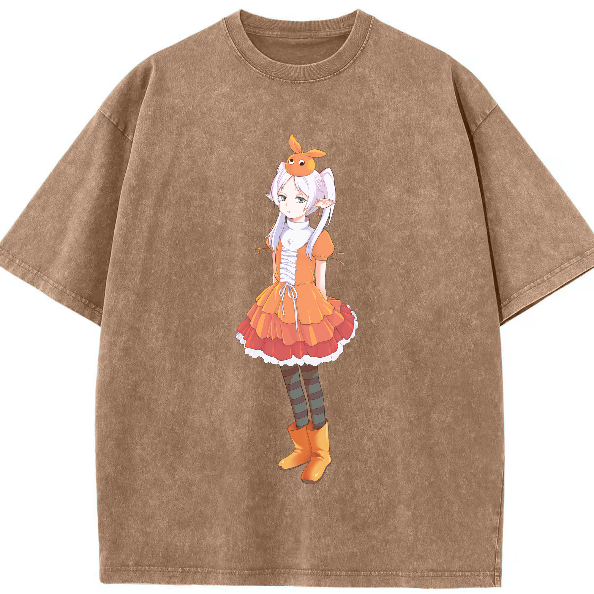 （画像用） 葬送のフリーレン Frieren 綿100% ヴィンテージ風 半袖Tシャツ（フロントプリント）