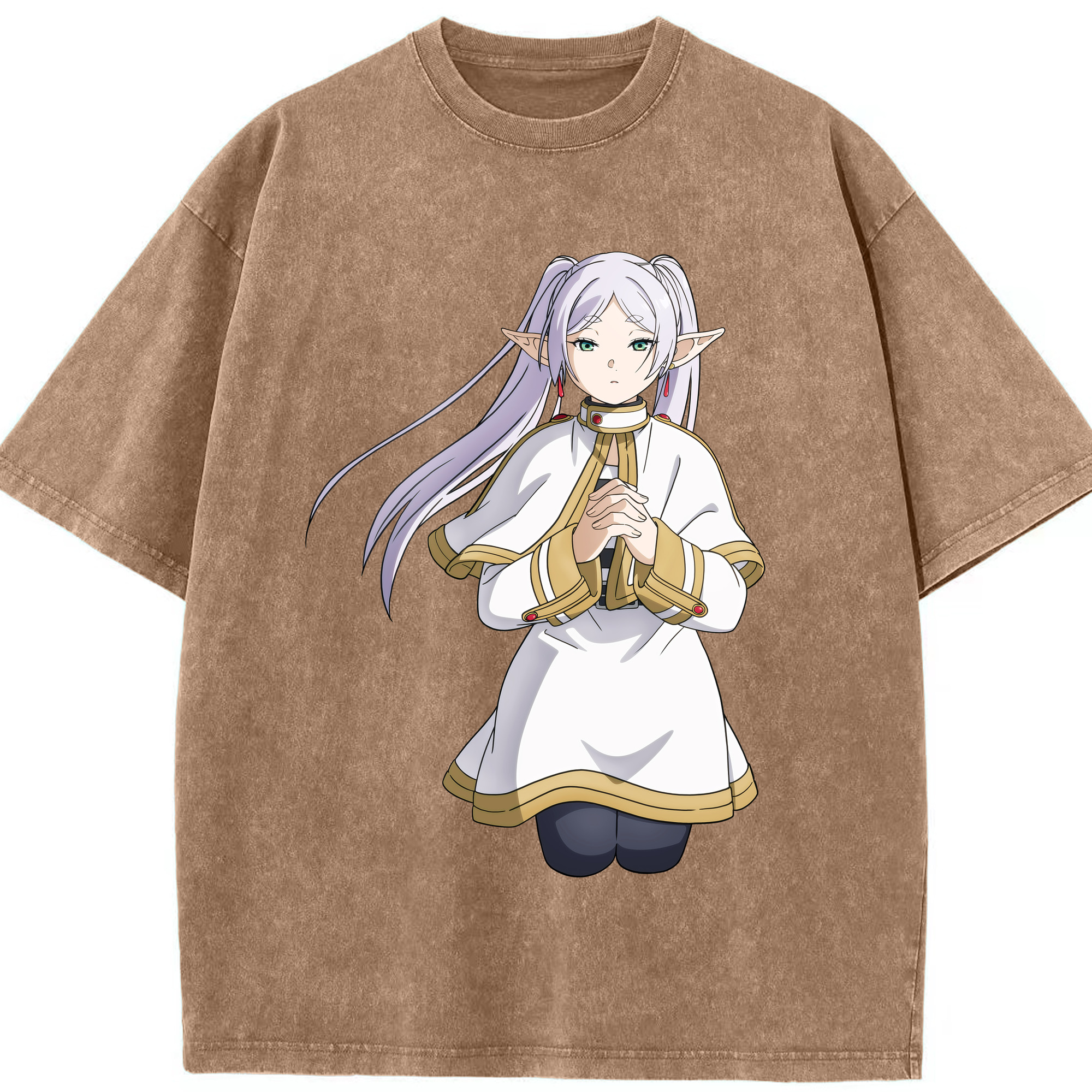 （画像用） 葬送のフリーレン Frieren 綿100% ヴィンテージ風 半袖Tシャツ（フロントプリント）