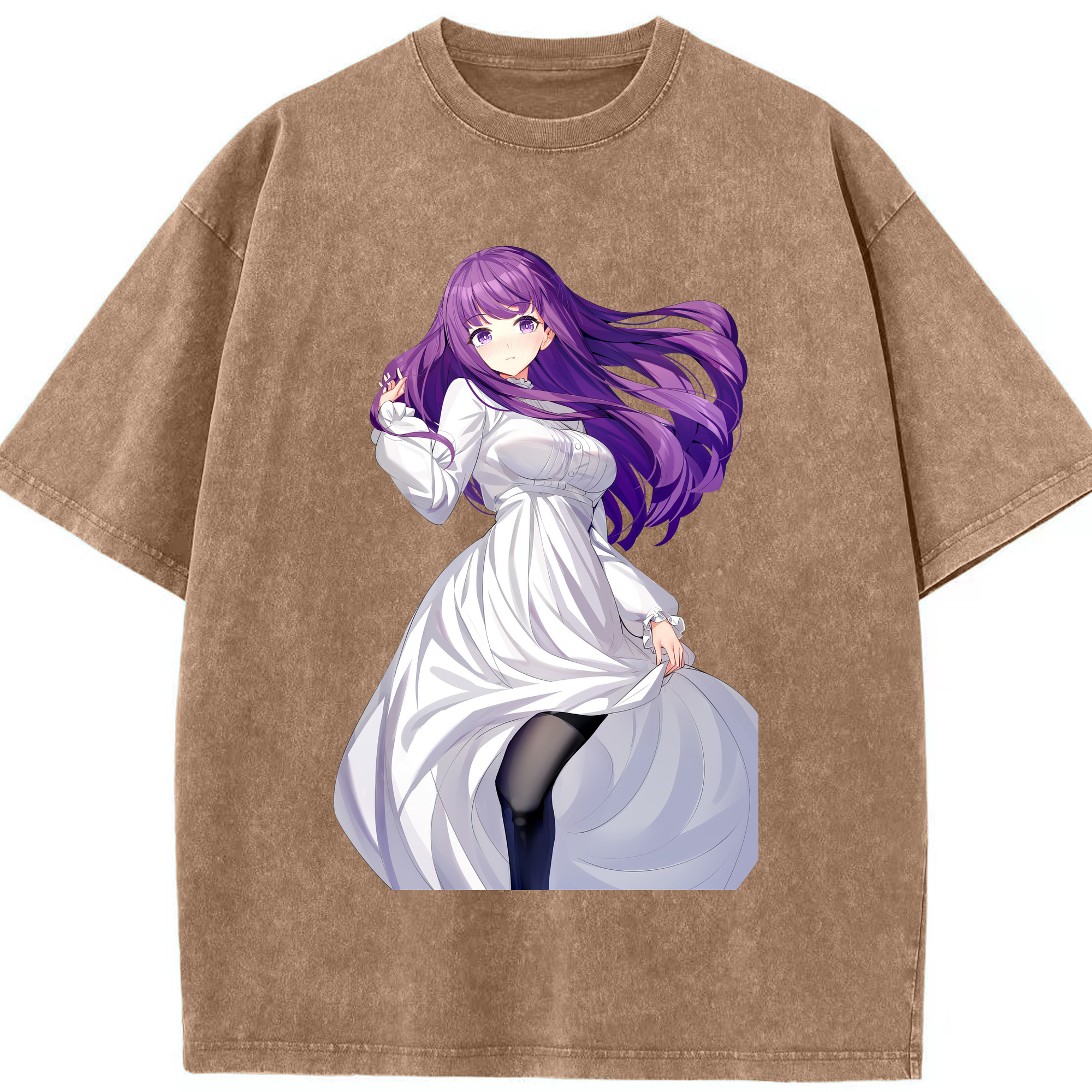 （画像用） 葬送のフリーレン Frieren 綿100% ヴィンテージ風 半袖Tシャツ（フロントプリント）