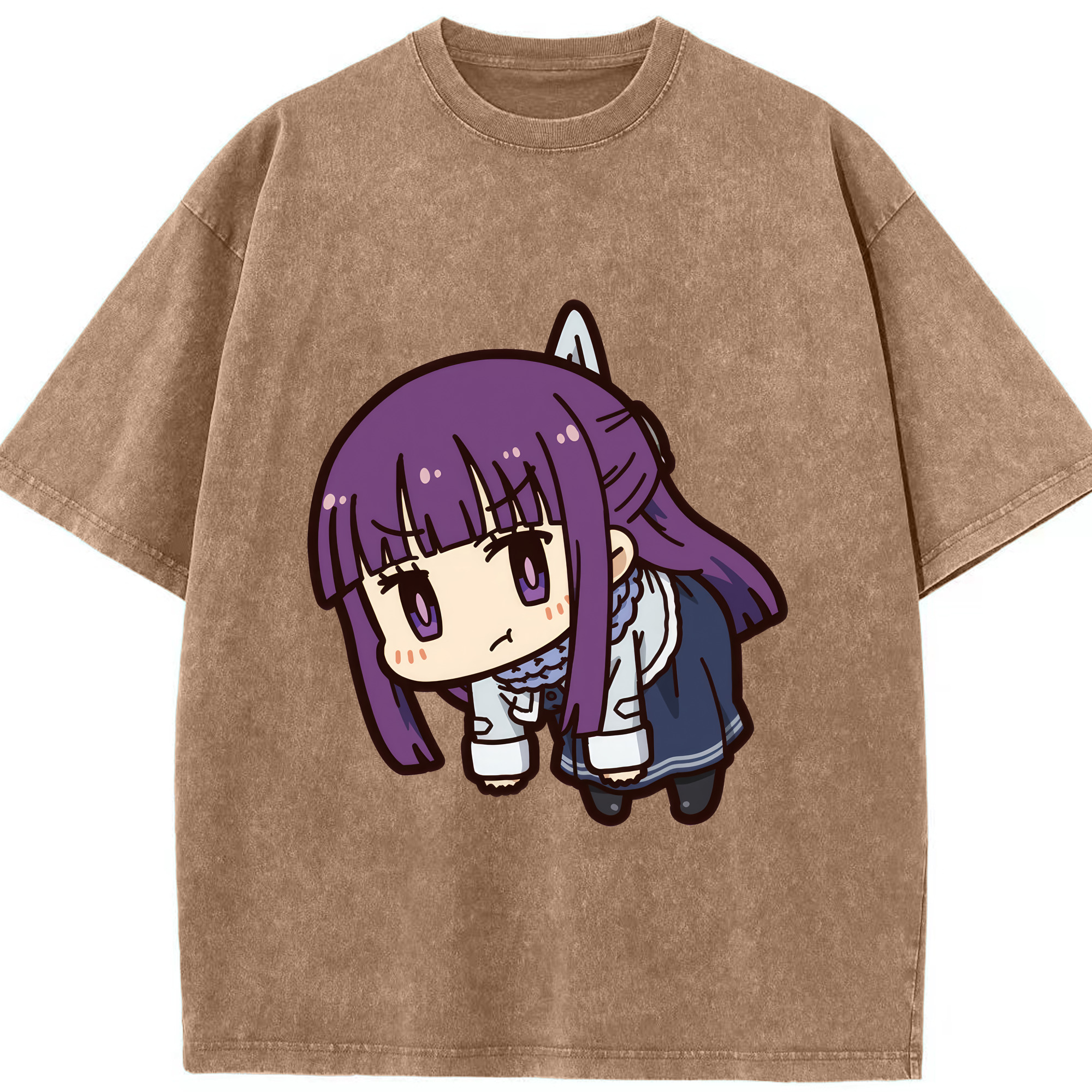 （画像用） 葬送のフリーレン Frieren 綿100% ヴィンテージ風 半袖Tシャツ（フロントプリント）