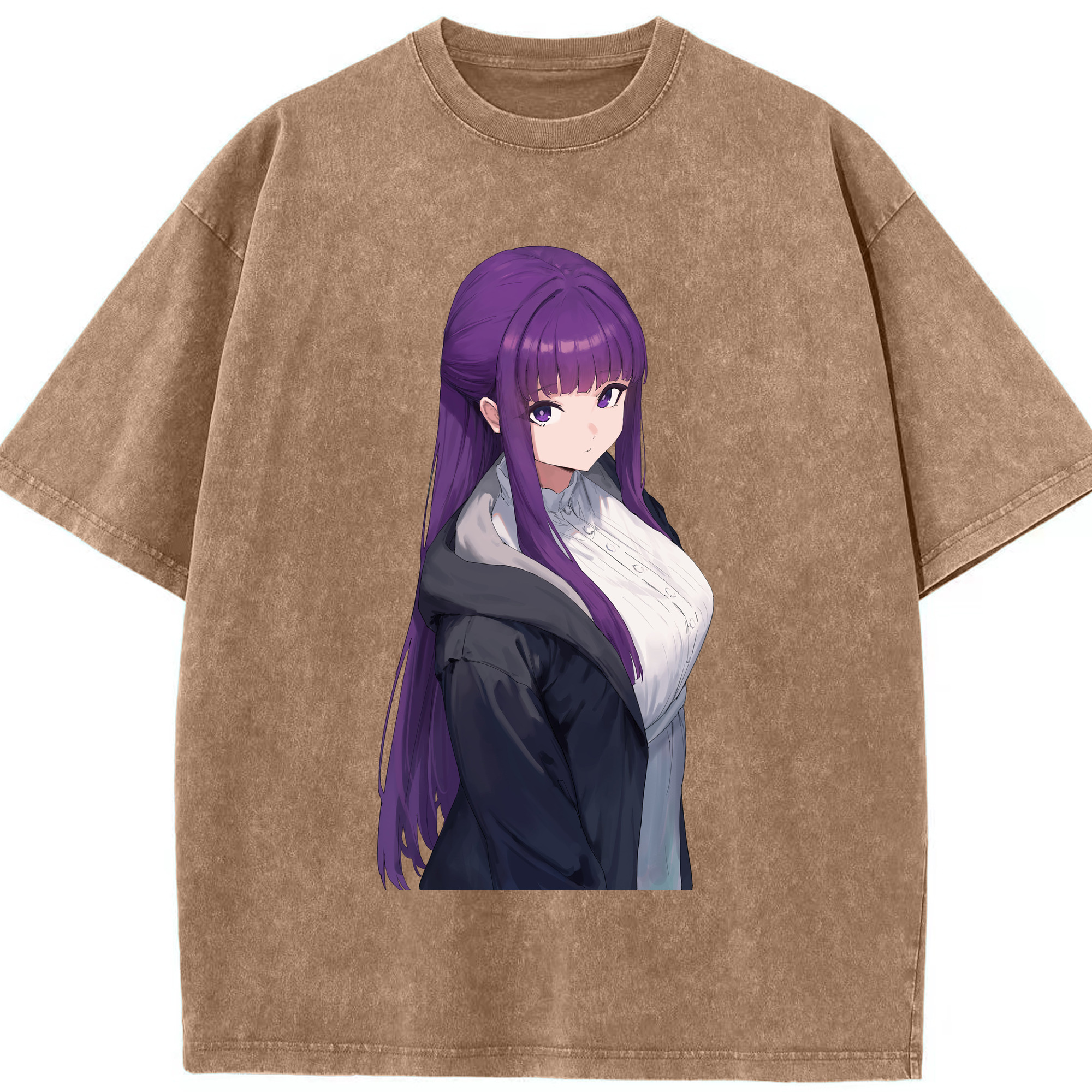 （画像用） 葬送のフリーレン Frieren 綿100% ヴィンテージ風 半袖Tシャツ（フロントプリント）