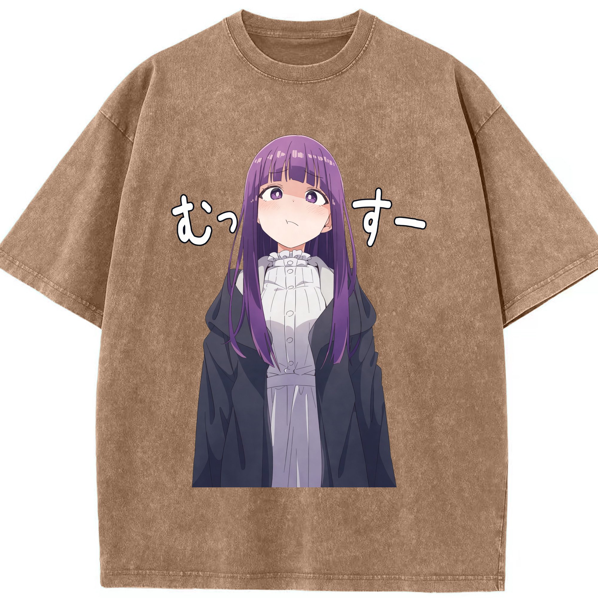 （画像用） 葬送のフリーレン Frieren 綿100% ヴィンテージ風 半袖Tシャツ（フロントプリント）