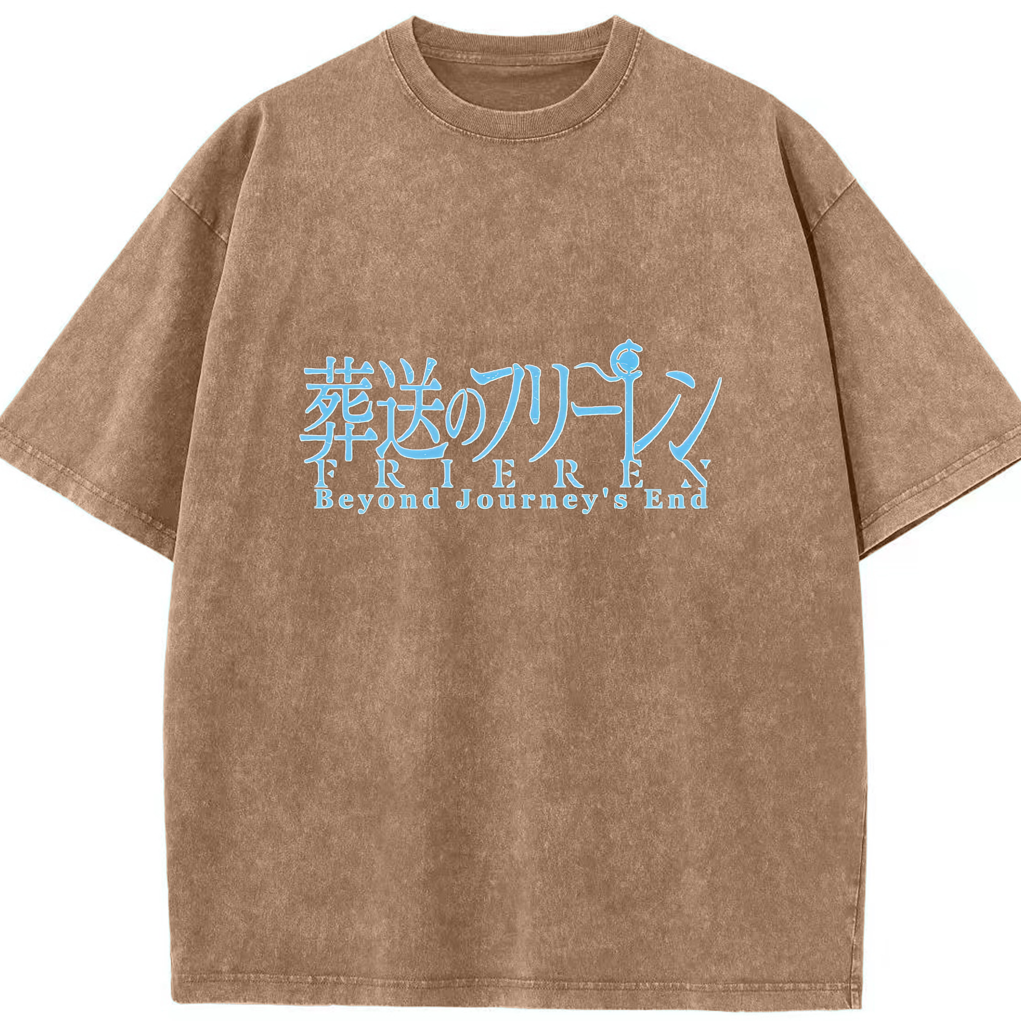 （画像用） 葬送のフリーレン Frieren 綿100% ヴィンテージ風 半袖Tシャツ（フロントプリント）