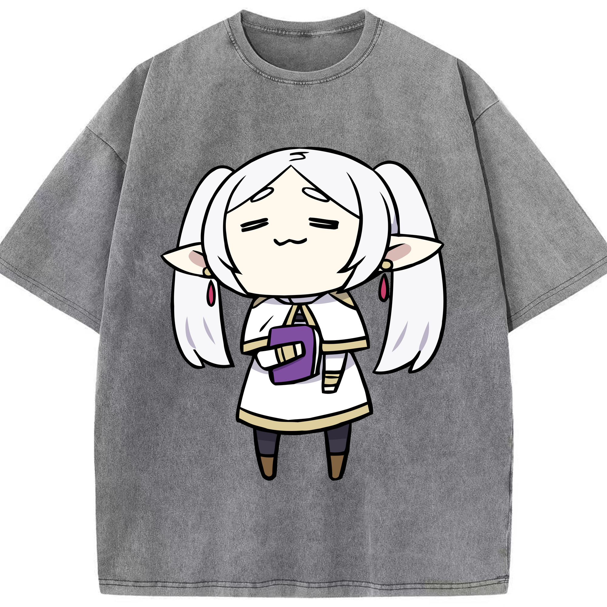 （画像用） 葬送のフリーレン Frieren 綿100% ヴィンテージ風 半袖Tシャツ（フロントプリント）