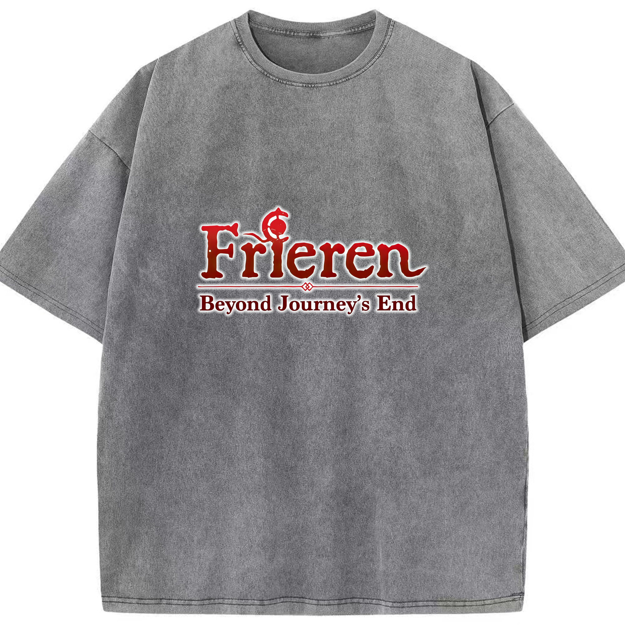 （画像用） 葬送のフリーレン Frieren 綿100% ヴィンテージ風 半袖Tシャツ（フロントプリント）