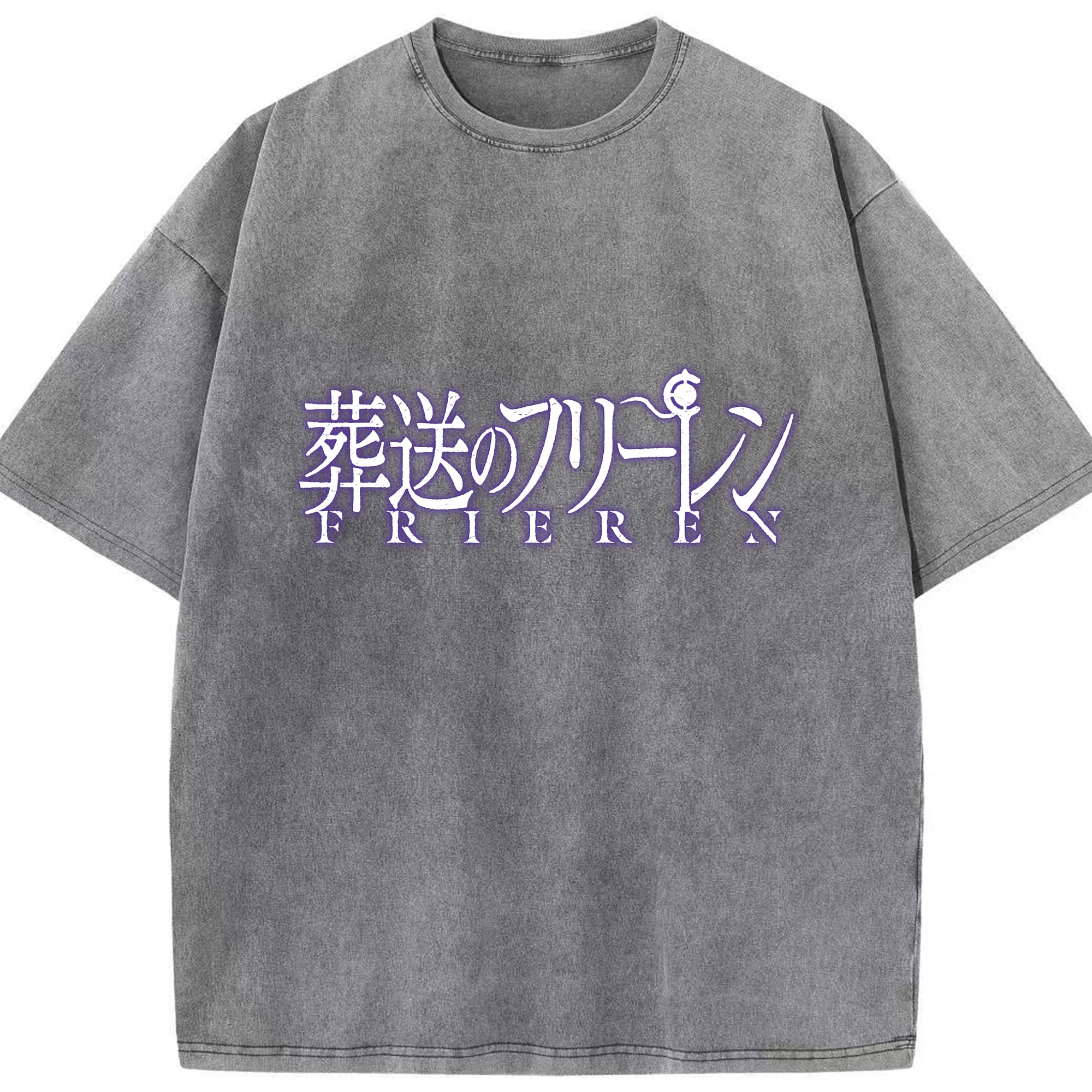 （画像用） 葬送のフリーレン Frieren 綿100% ヴィンテージ風 半袖Tシャツ（フロントプリント）