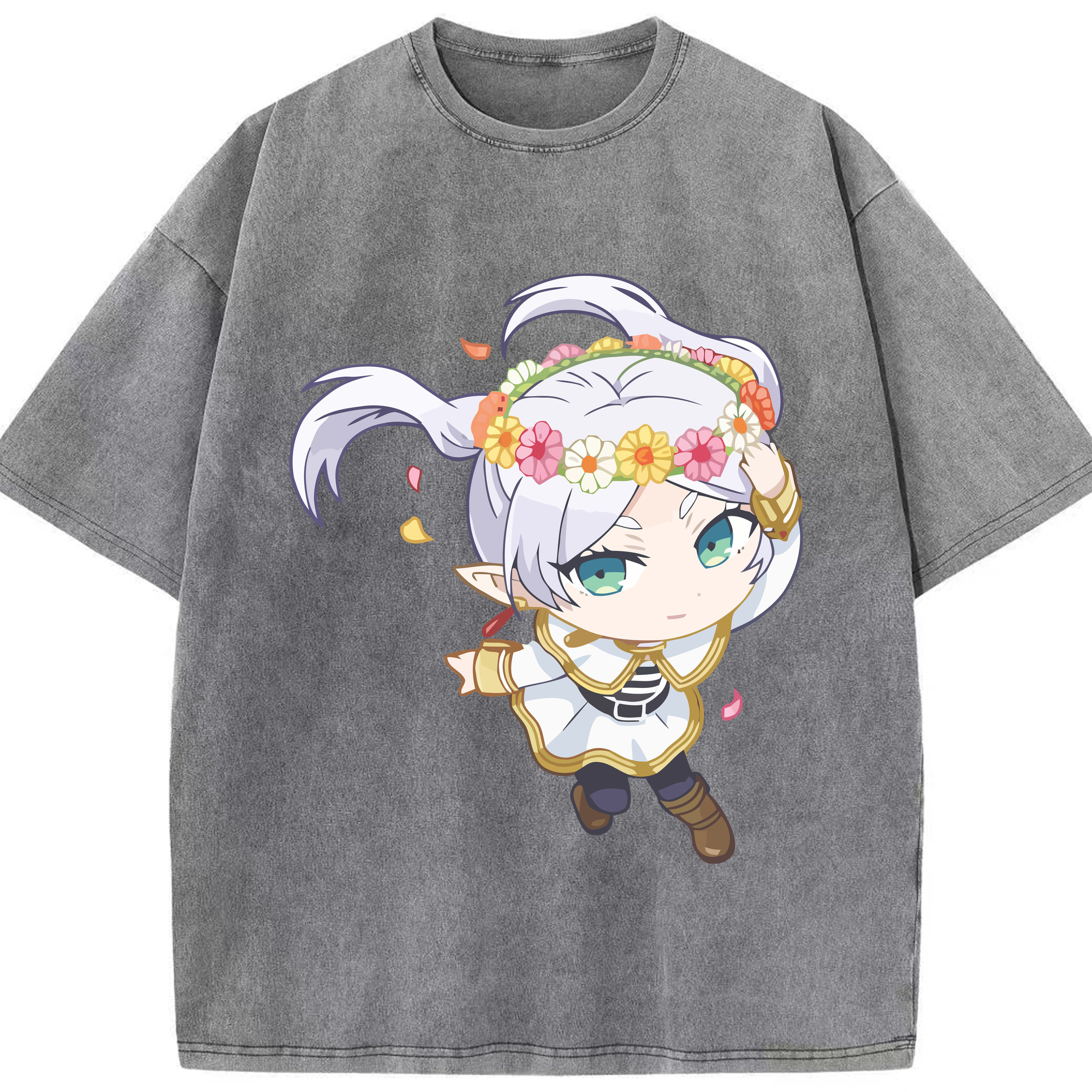 （画像用） 葬送のフリーレン Frieren 綿100% ヴィンテージ風 半袖Tシャツ（フロントプリント）