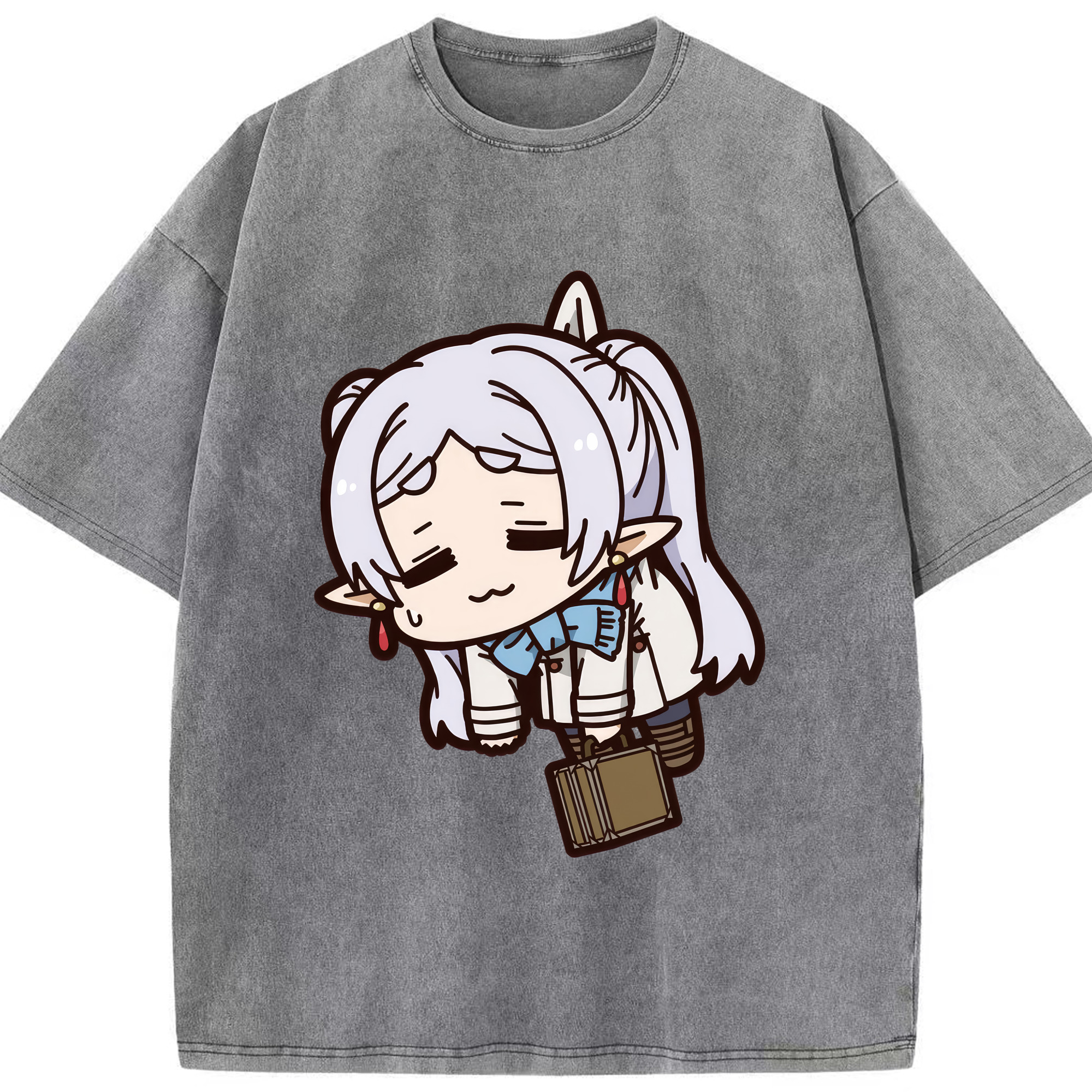 （画像用） 葬送のフリーレン Frieren 綿100% ヴィンテージ風 半袖Tシャツ（フロントプリント）