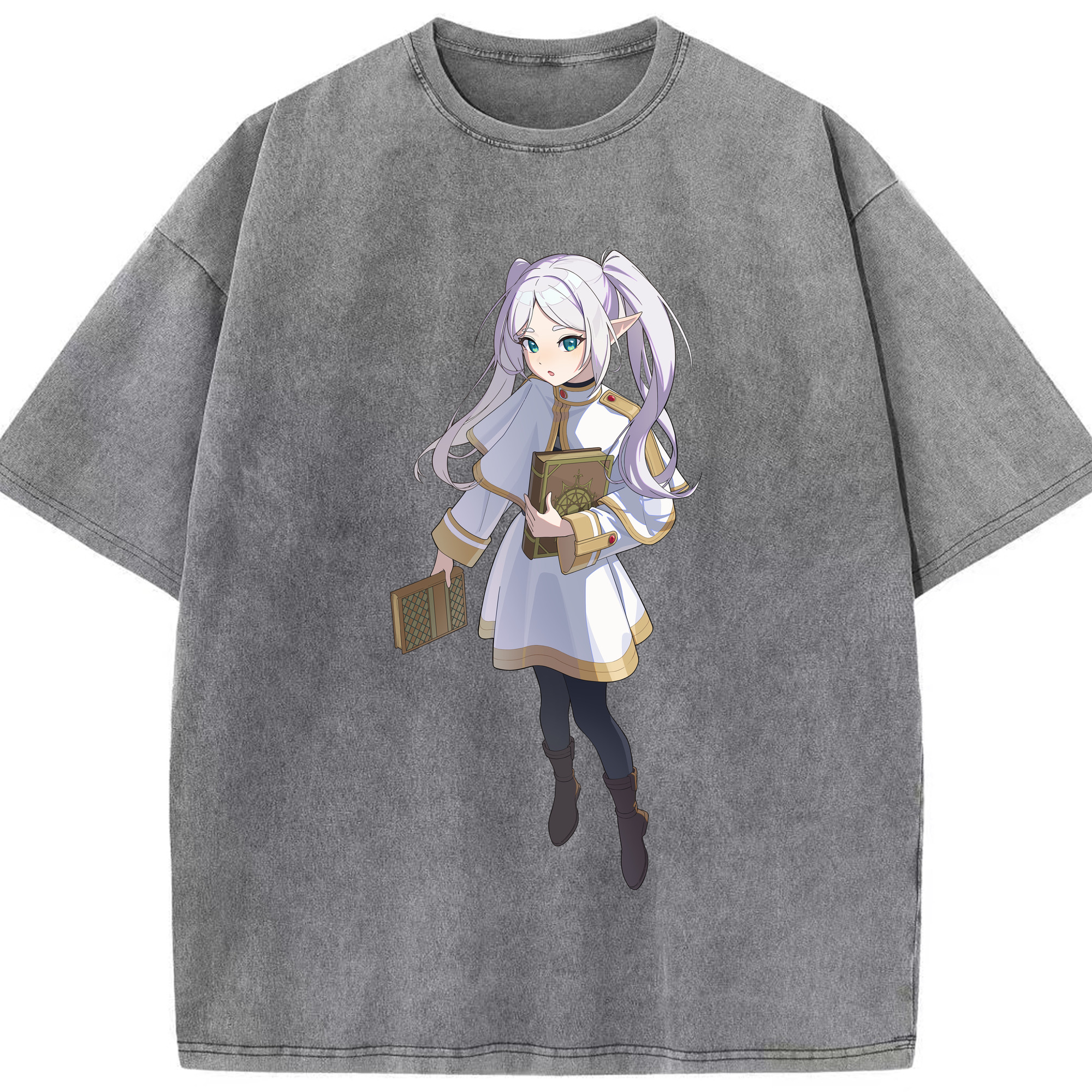 （画像用） 葬送のフリーレン Frieren 綿100% ヴィンテージ風 半袖Tシャツ（フロントプリント）