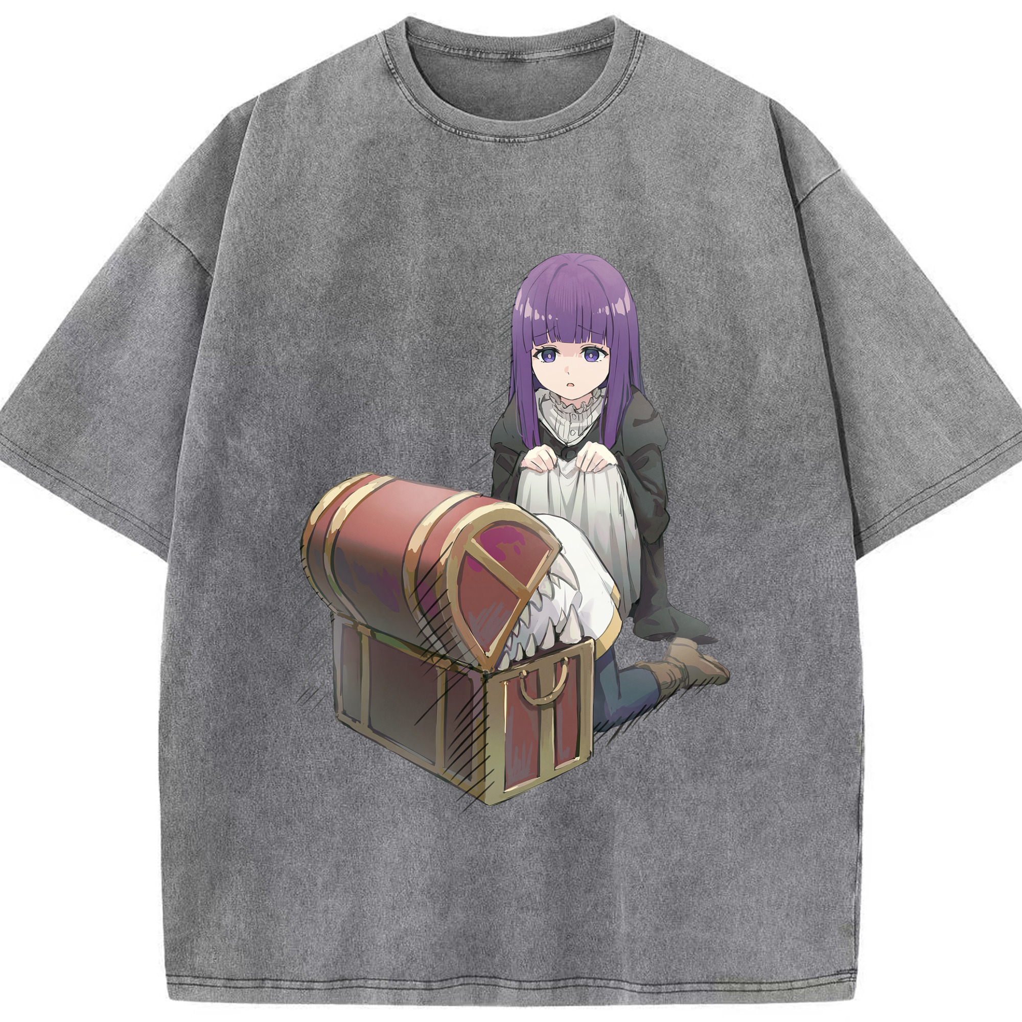 （画像用） 葬送のフリーレン Frieren 綿100% ヴィンテージ風 半袖Tシャツ（フロントプリント）