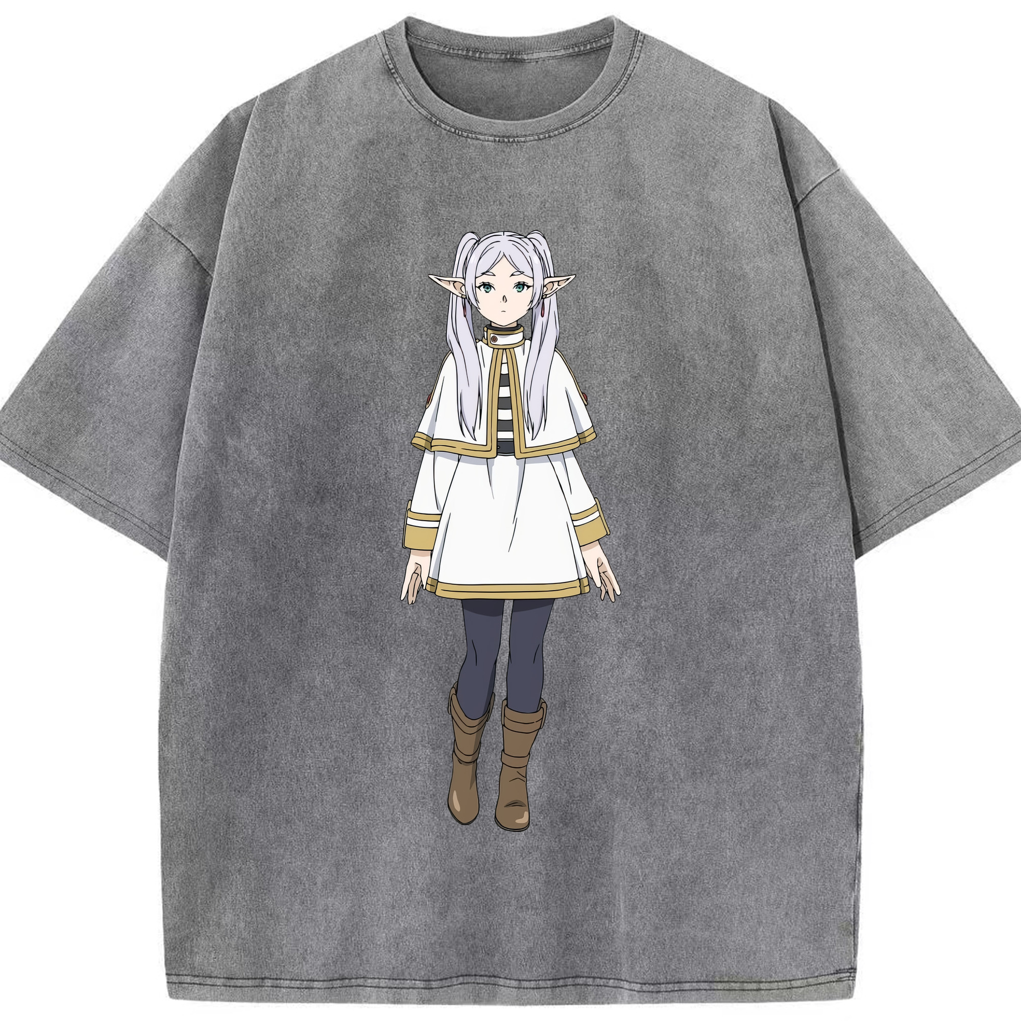 （画像用） 葬送のフリーレン Frieren 綿100% ヴィンテージ風 半袖Tシャツ（フロントプリント）