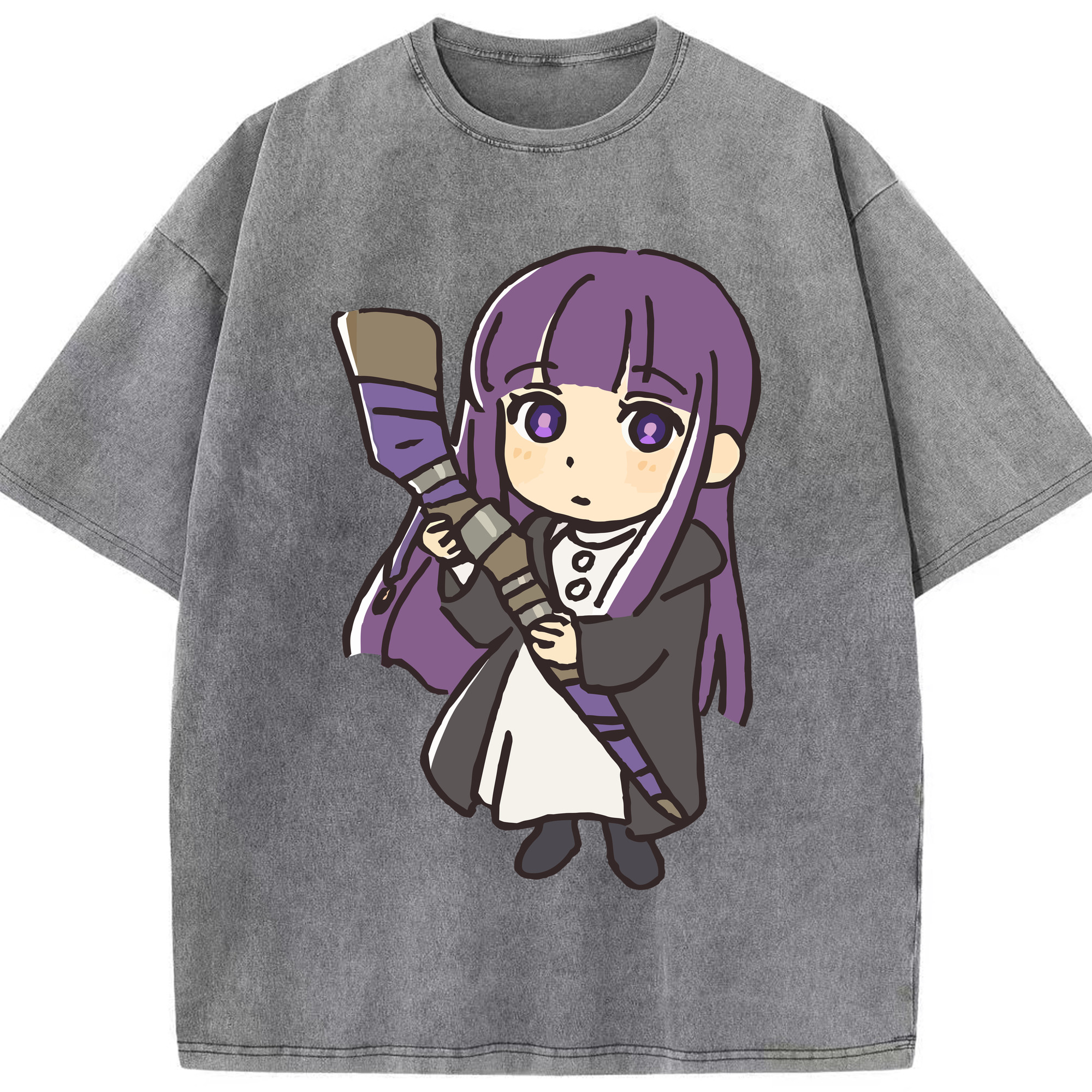 （画像用） 葬送のフリーレン Frieren 綿100% ヴィンテージ風 半袖Tシャツ（フロントプリント）