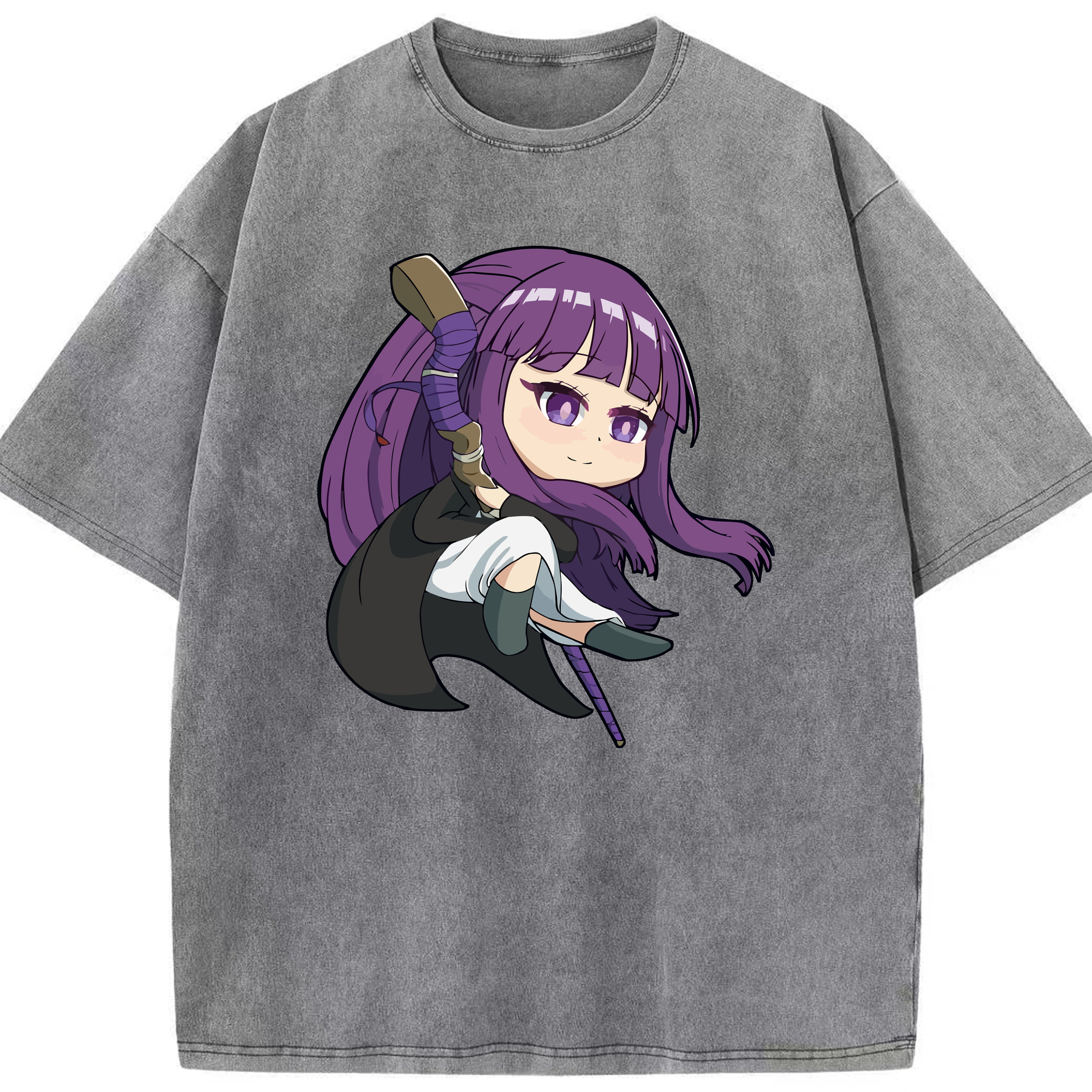 （画像用） 葬送のフリーレン Frieren 綿100% ヴィンテージ風 半袖Tシャツ（フロントプリント）