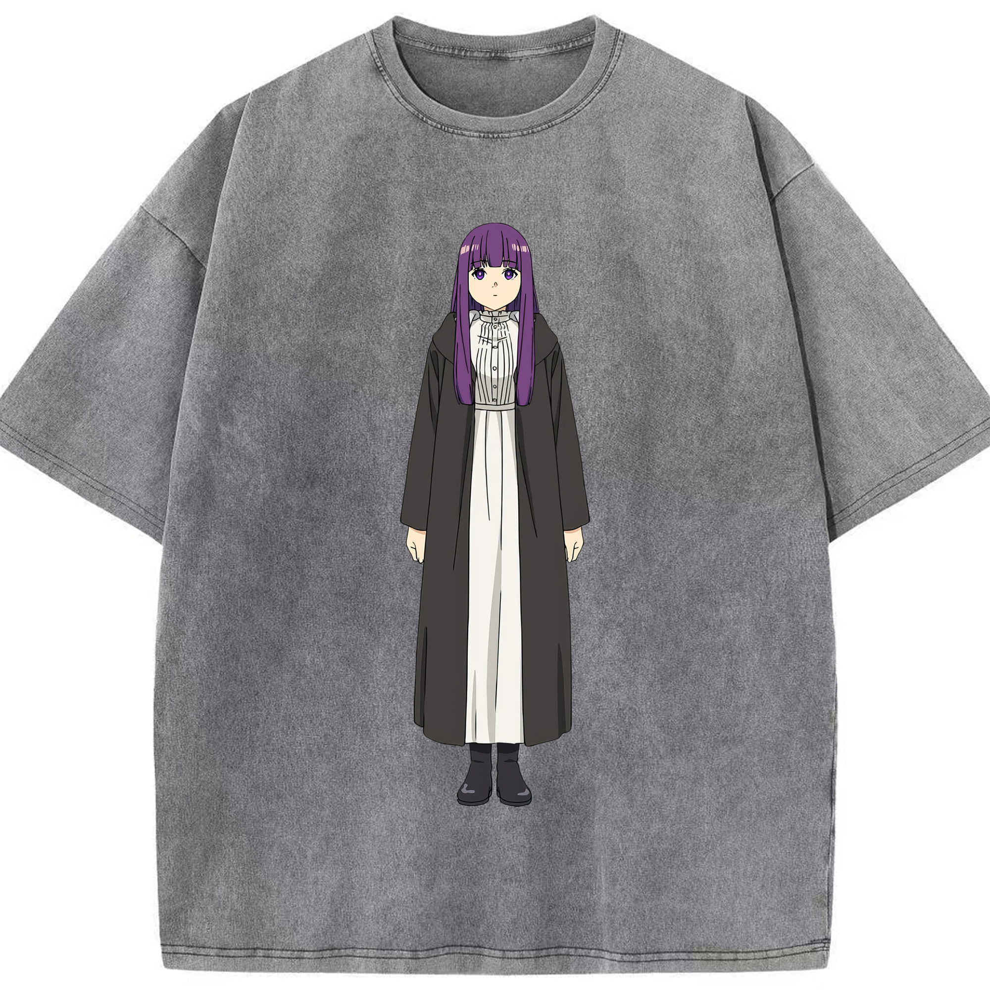 （画像用） 葬送のフリーレン Frieren 綿100% ヴィンテージ風 半袖Tシャツ（フロントプリント）
