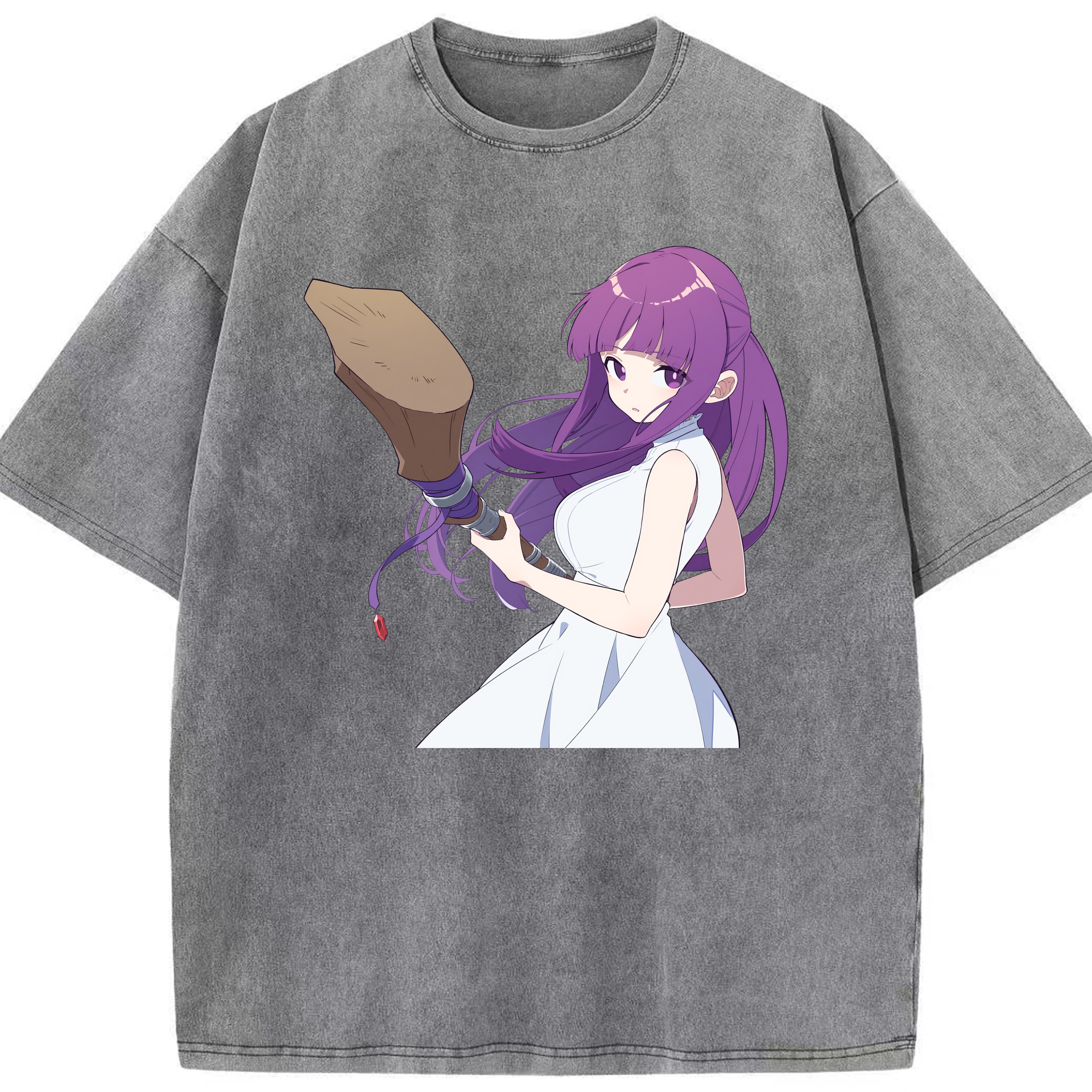 （画像用） 葬送のフリーレン Frieren 綿100% ヴィンテージ風 半袖Tシャツ（フロントプリント）
