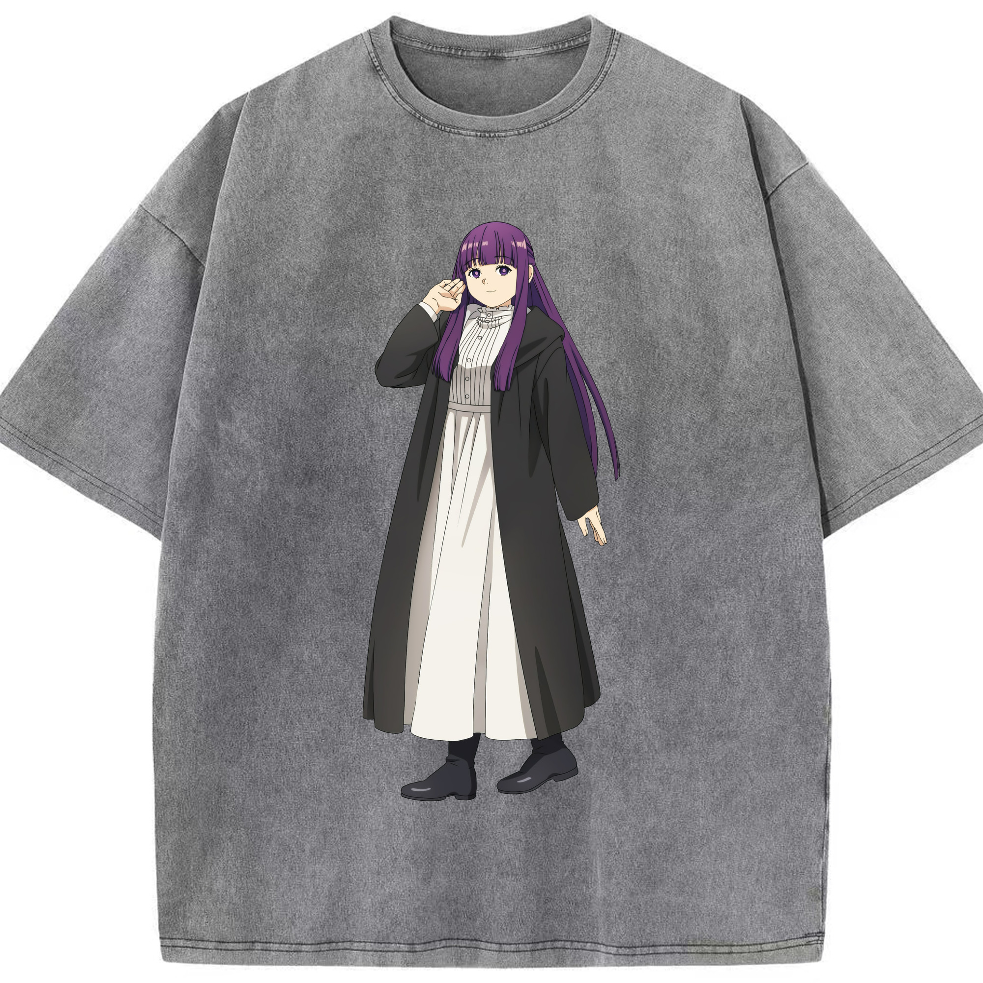 （画像用） 葬送のフリーレン Frieren 綿100% ヴィンテージ風 半袖Tシャツ（フロントプリント）