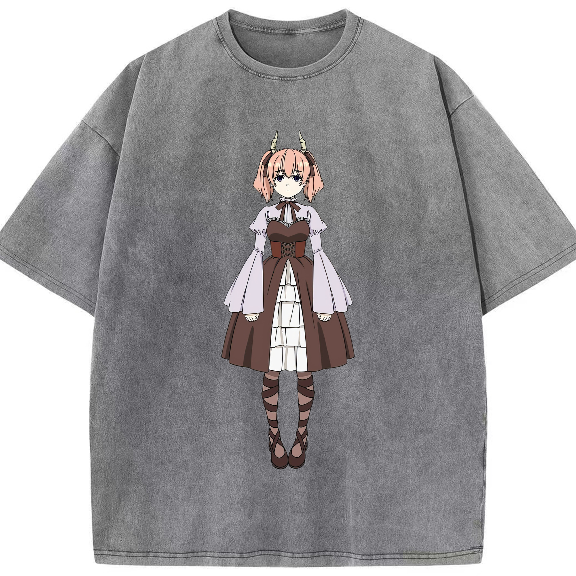（画像用） 葬送のフリーレン Frieren 綿100% ヴィンテージ風 半袖Tシャツ（フロントプリント）